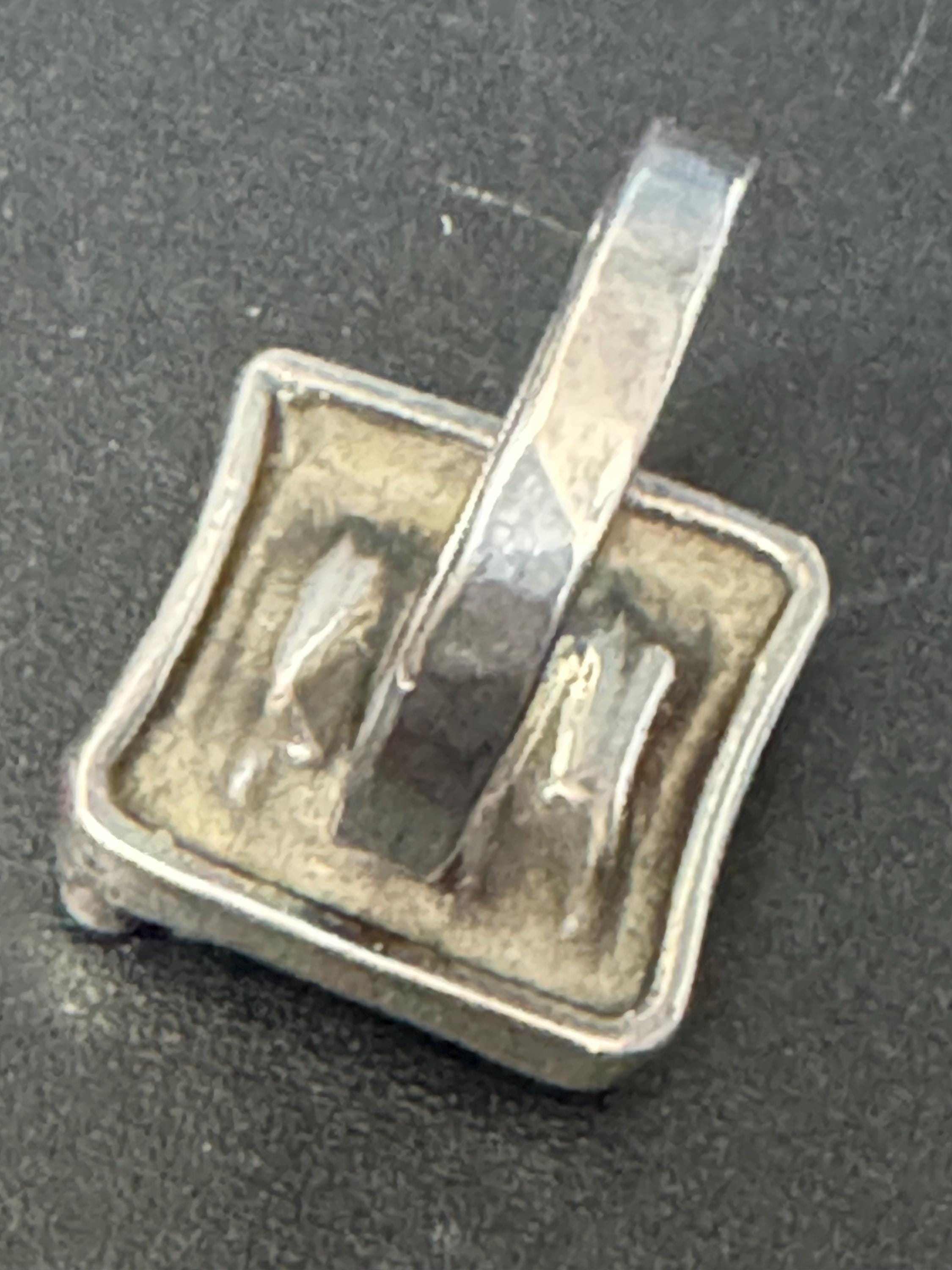 SIZE P sterling silver 925 modernist brutalist square ring 8.9 grams