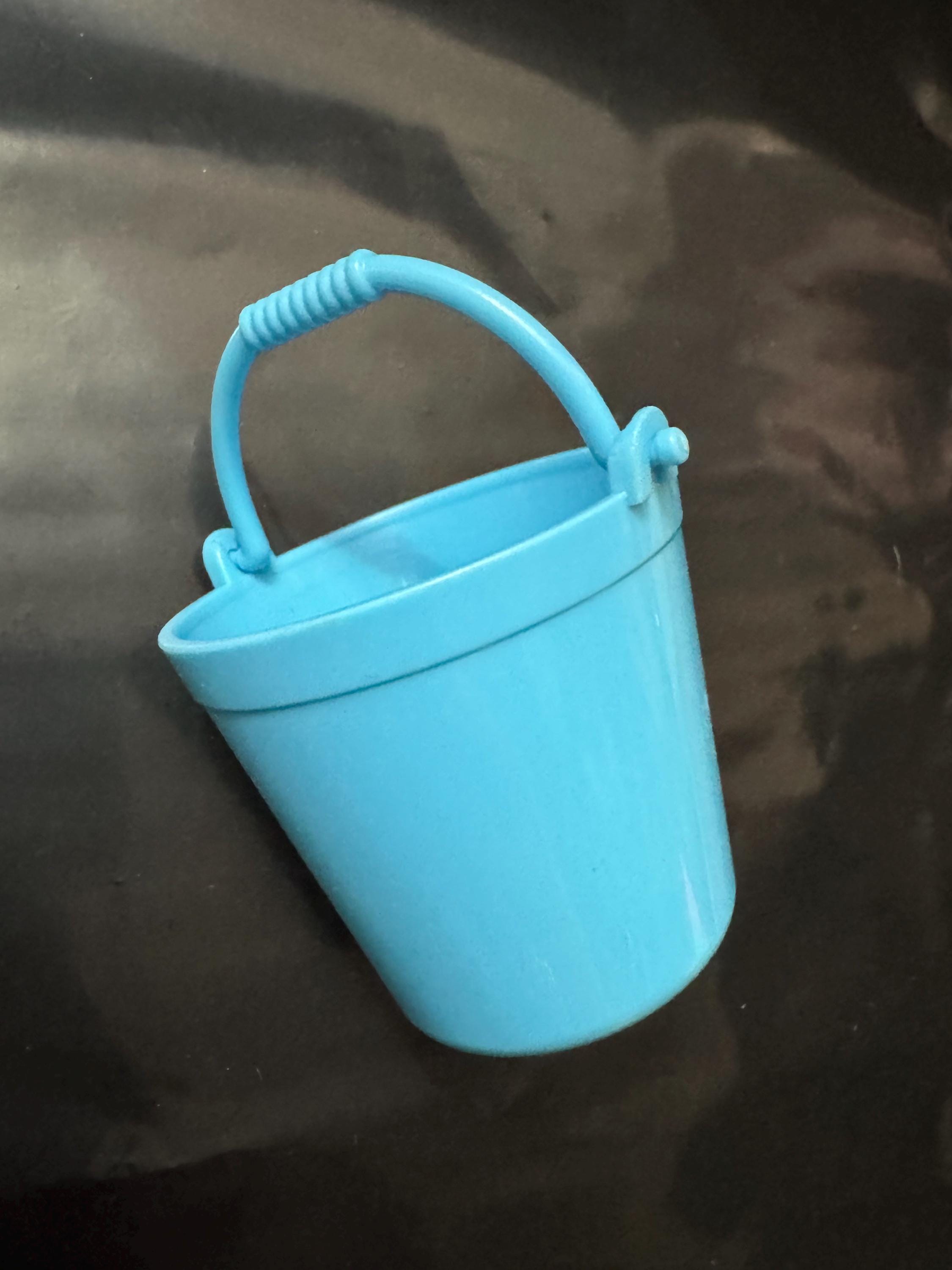 Miniature blue plastic bucket cake topper decoration dolls house craft mini Easter eggs