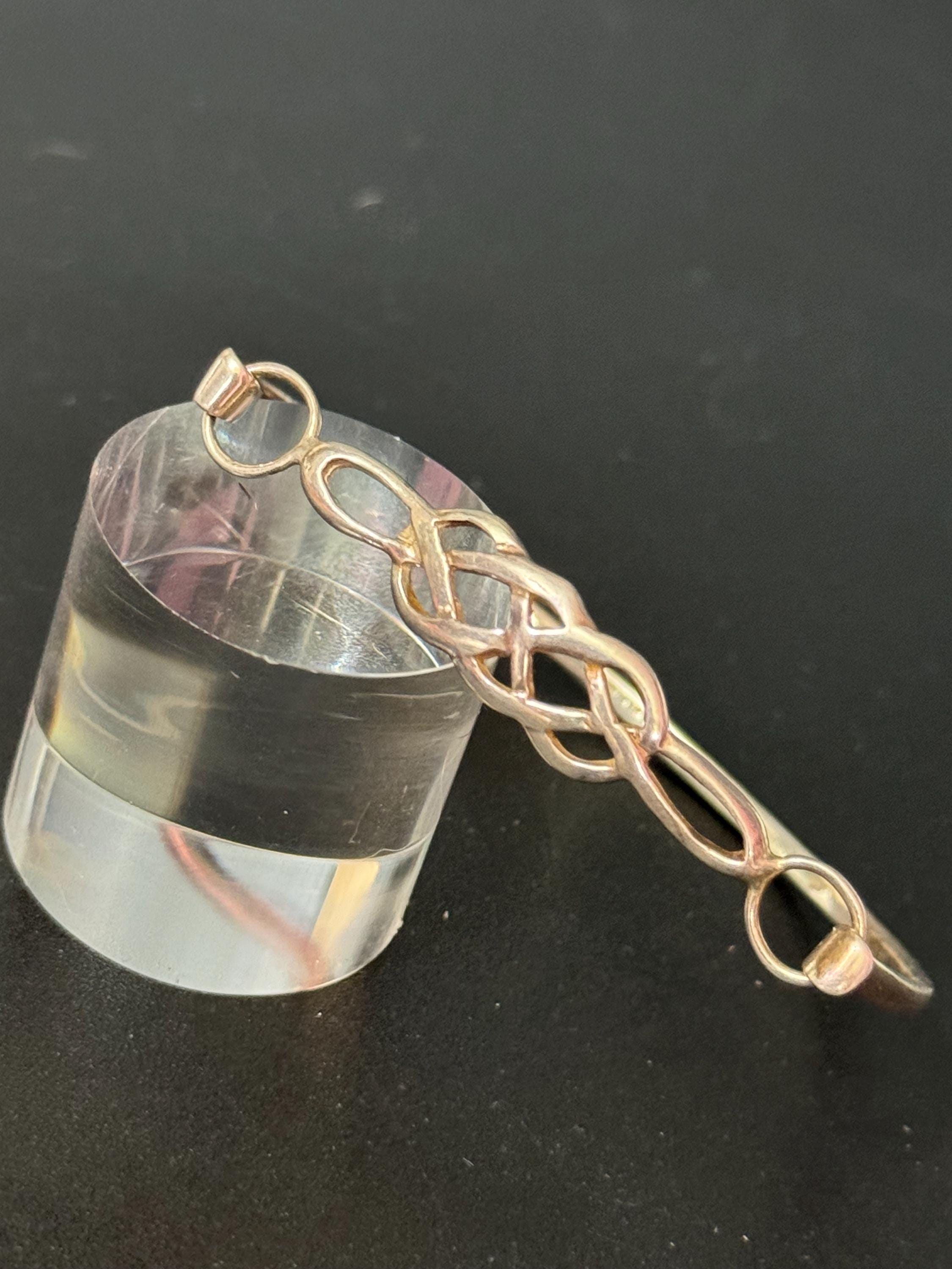Vintage 925 sterling Silver bangle bracelet Mackintosh style 9.4 grams
