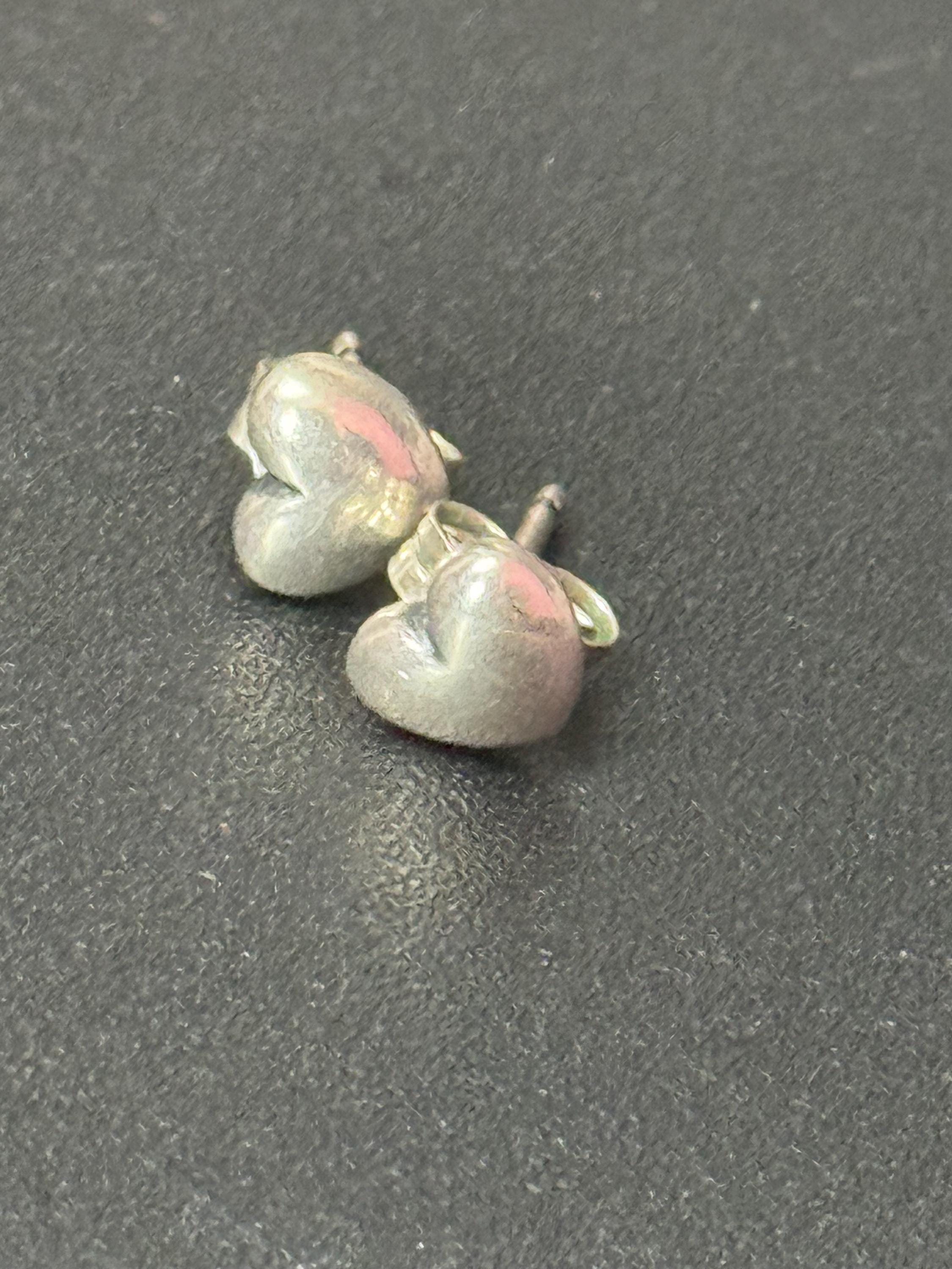 Small 6mm 925 Sterling silver love heart girls stud earrings
