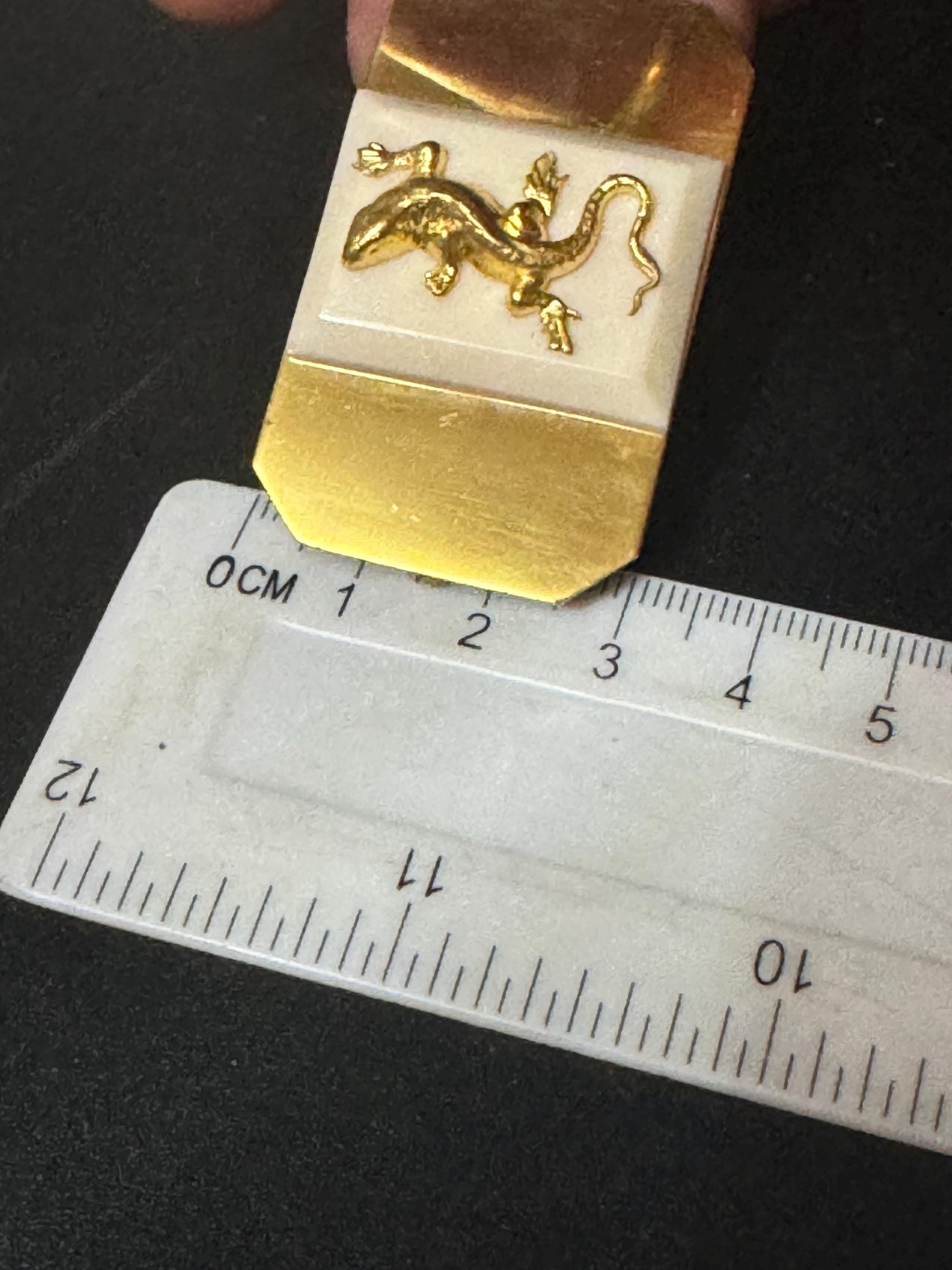 vintage Jean Painlevé style French brass lizard salamander brooch