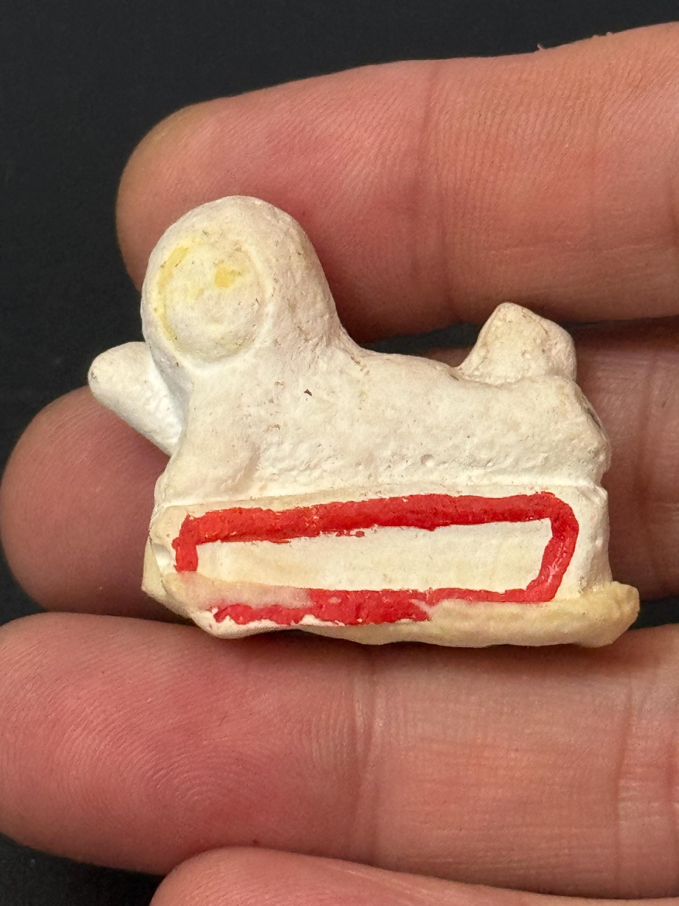 Antique Vintage PLASTER or bisque Snow Baby on sledge Christmas Xmas Cake topper