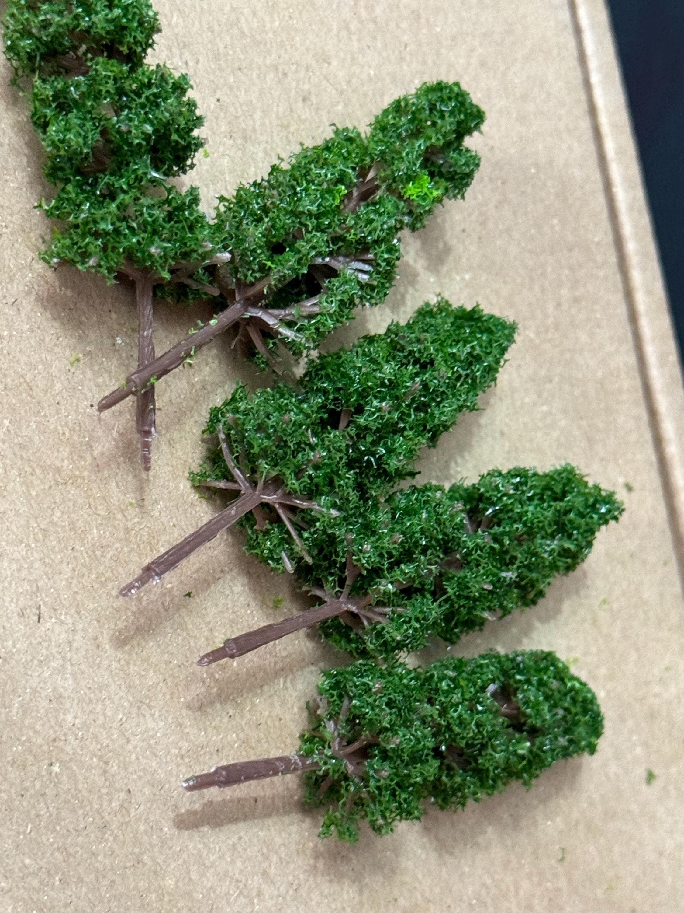 Dark Green Miniature Fir Trees (5 Pieces): Cake Toppers, Woodland Scenery