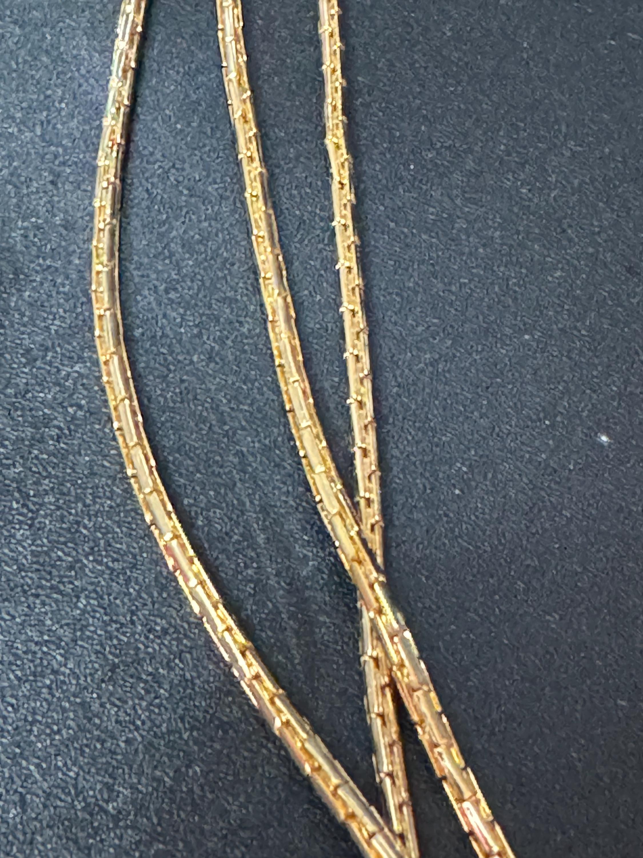 18 inch 59 to 66cm Vintage gold tone flat link multi strand 3 row waterfall long chain necklace