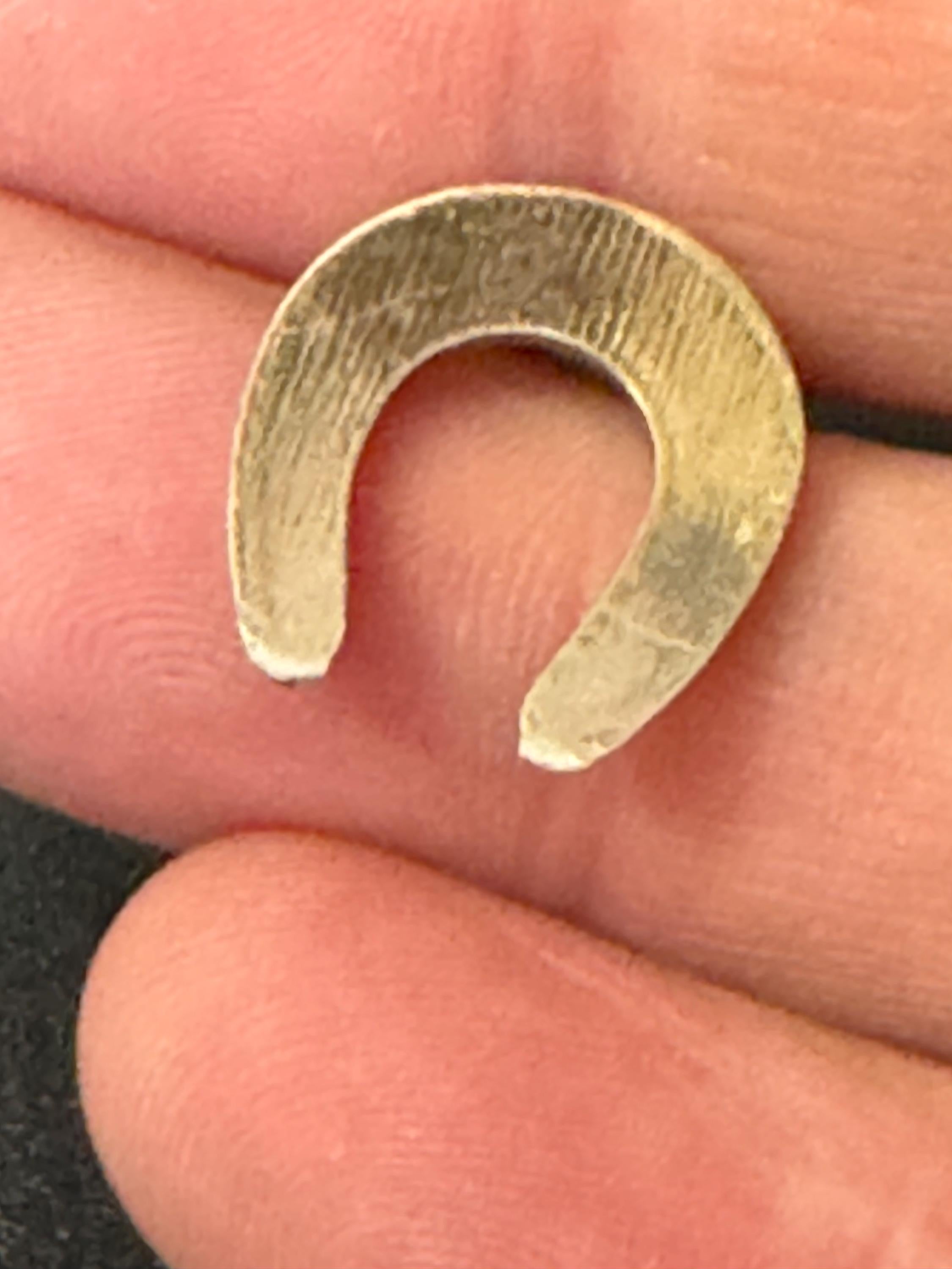 Small horseshoe Wedding Cake topper decoration Vintage silver plastic 1.5cm