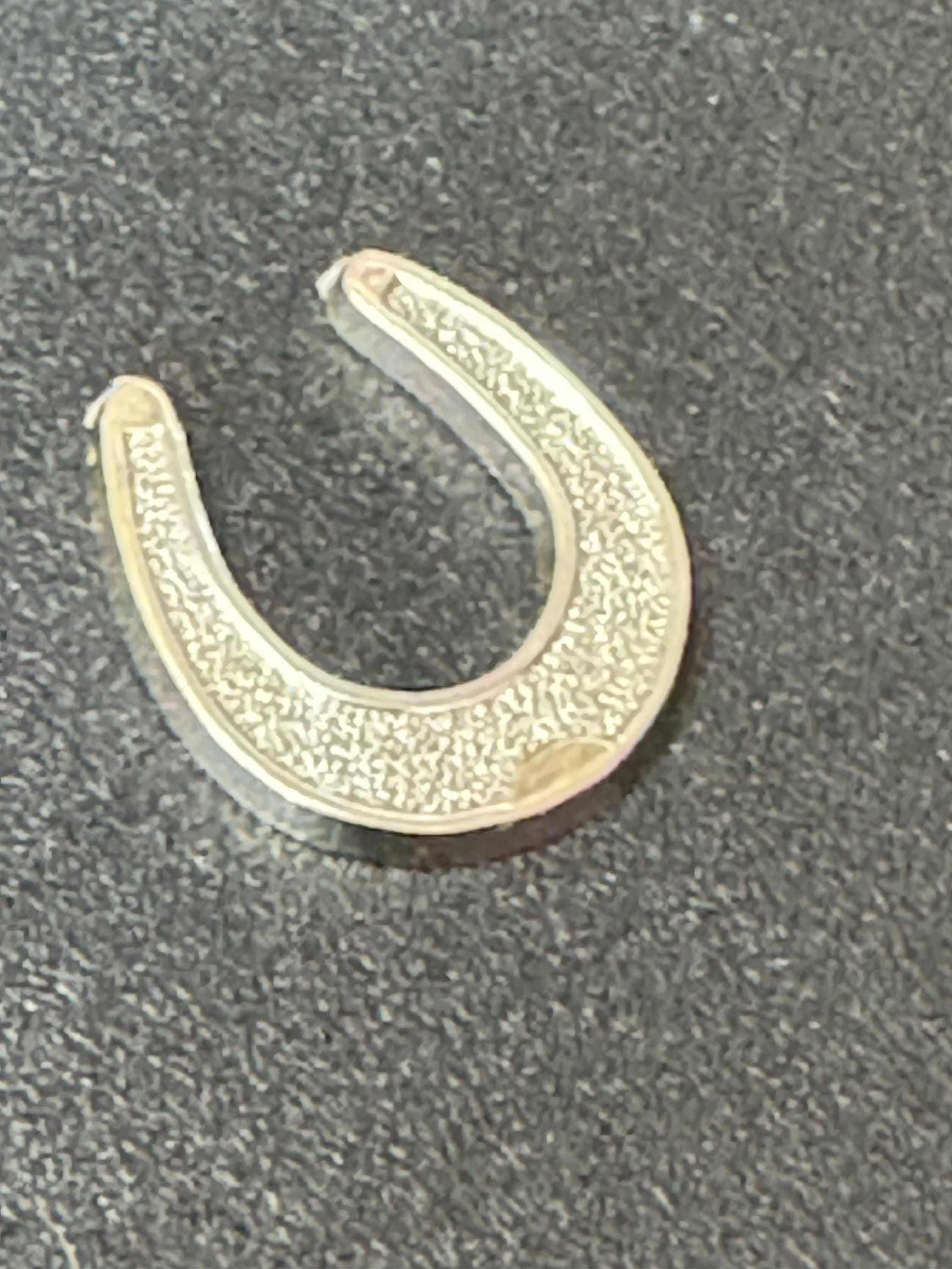 Small horseshoe Wedding Cake topper decoration Vintage silver plastic 1.5cm