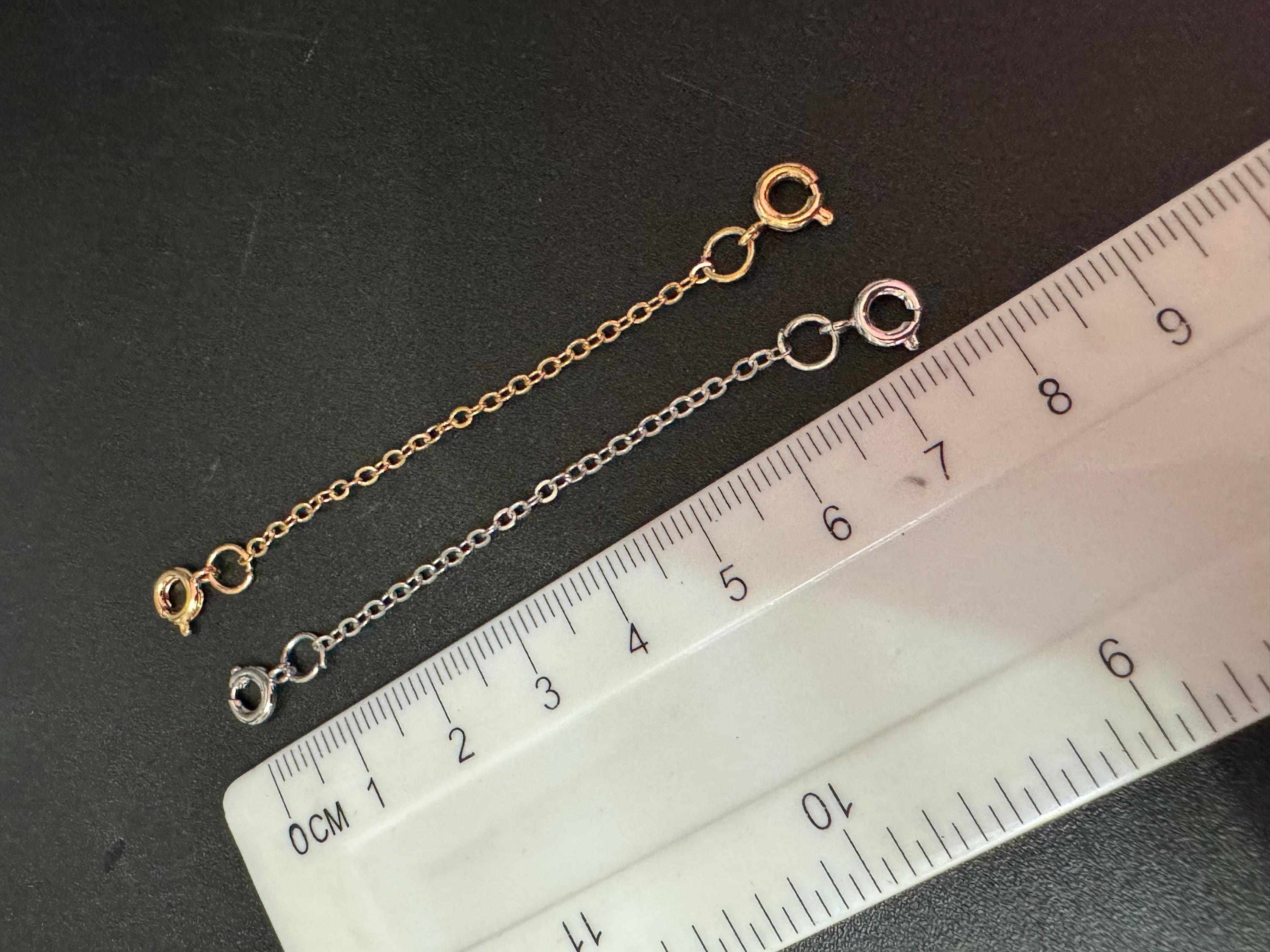 Various gold and silver tone bracelet and necklace extender links and replacement jewellery safety chains findings select option