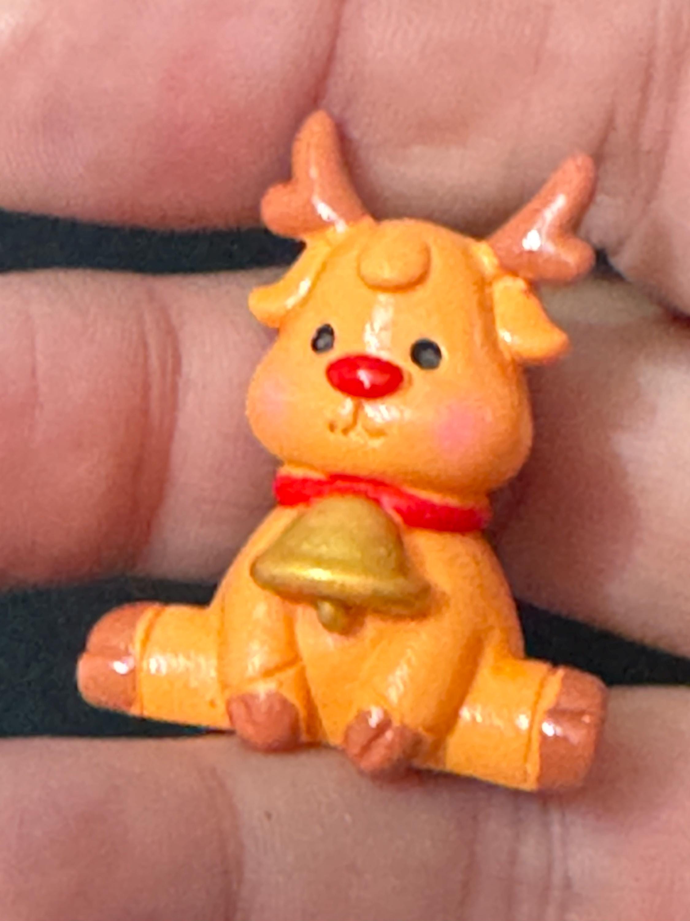 Rudolph Reindeer Christmas Cake Topper, Reusable Plastic Decoration