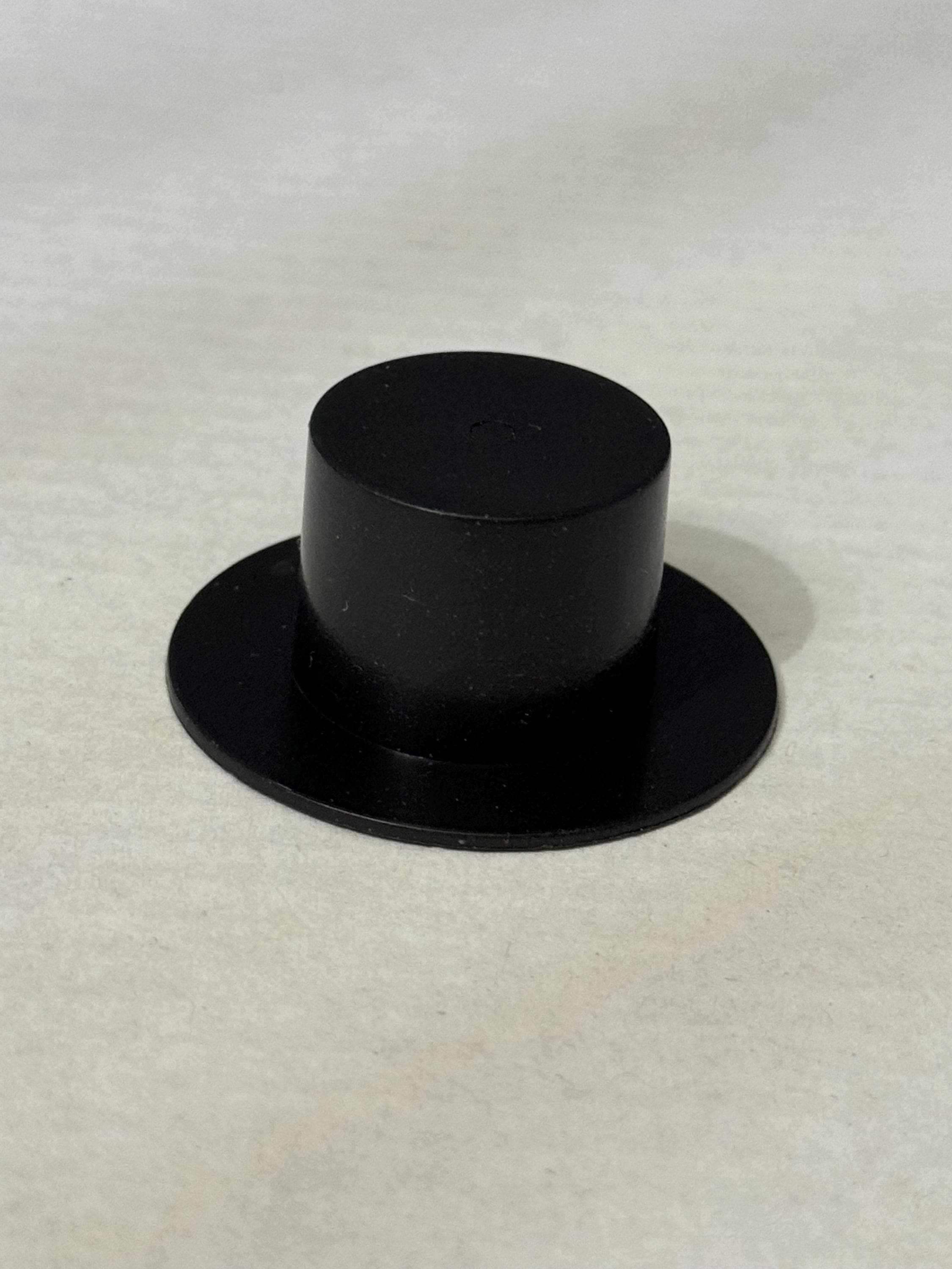Large Miniature black plastic dolls top hat cake topper