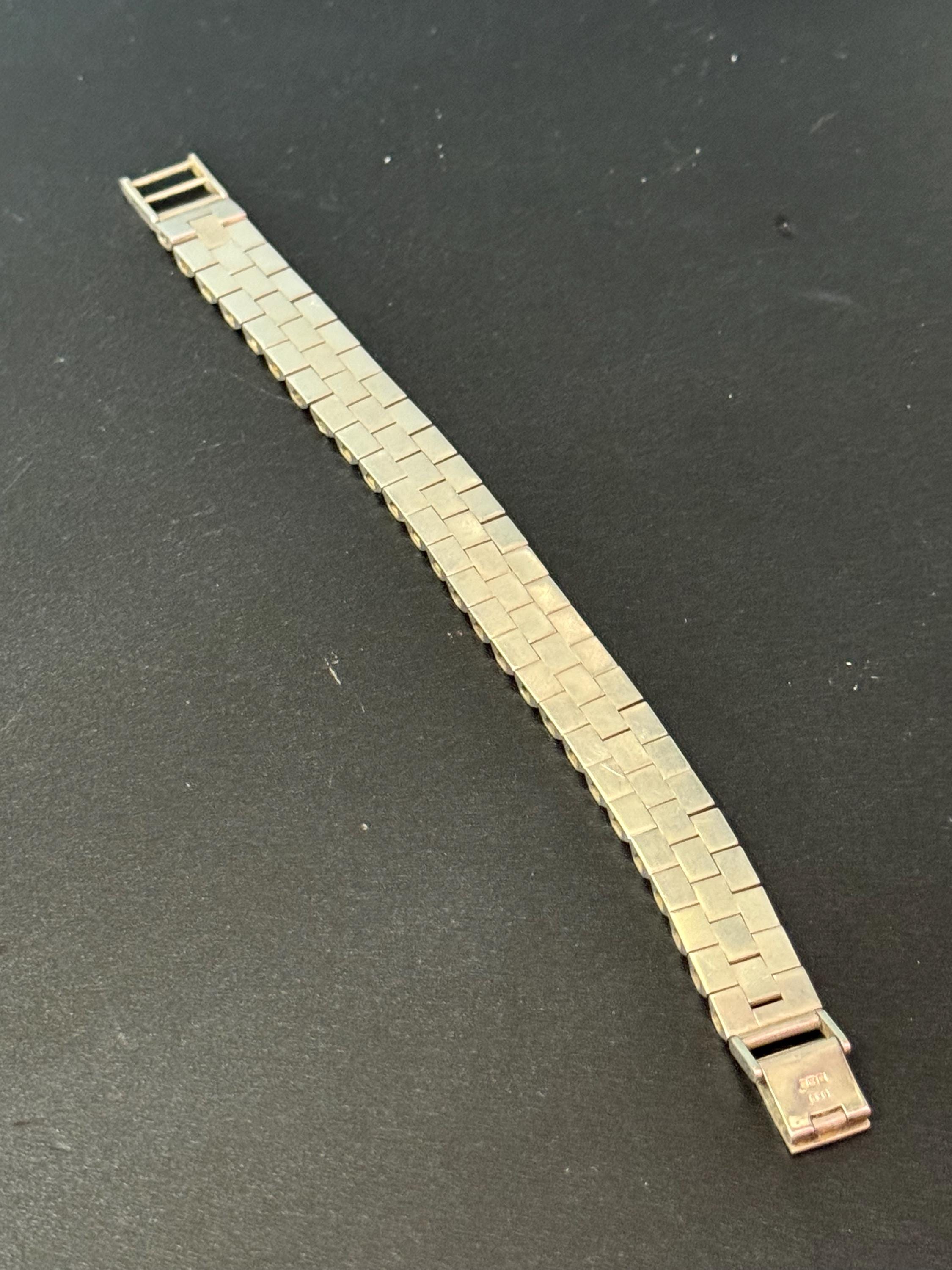 vintage 1978 (D) Birmingham hallmarked Sterling silver flat bark brick bracelet 18.5cm x 12mm 30 grams
