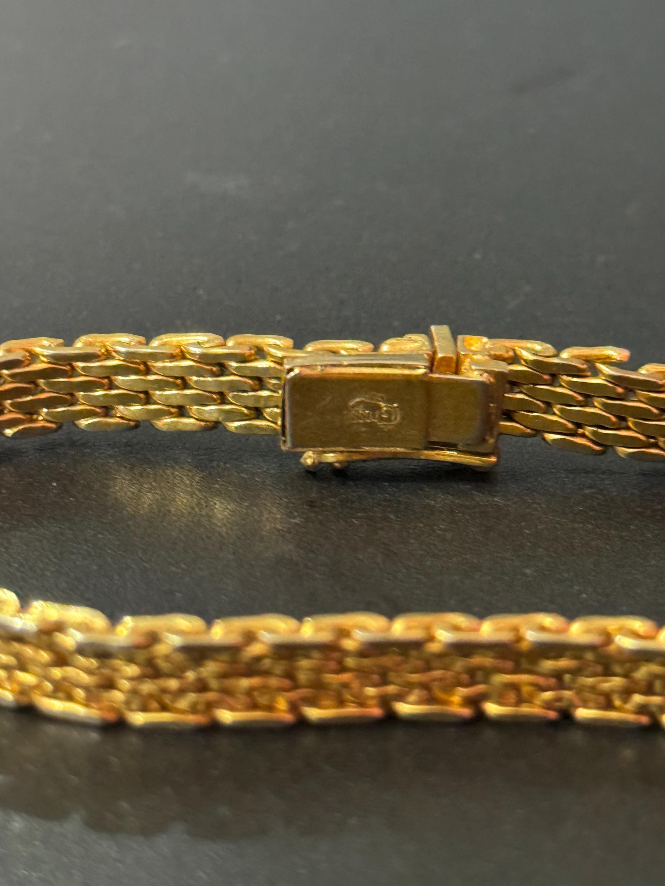 Vintage 1970 henkel & Grosse Germany gold plated Designer slim chain link bracelet
