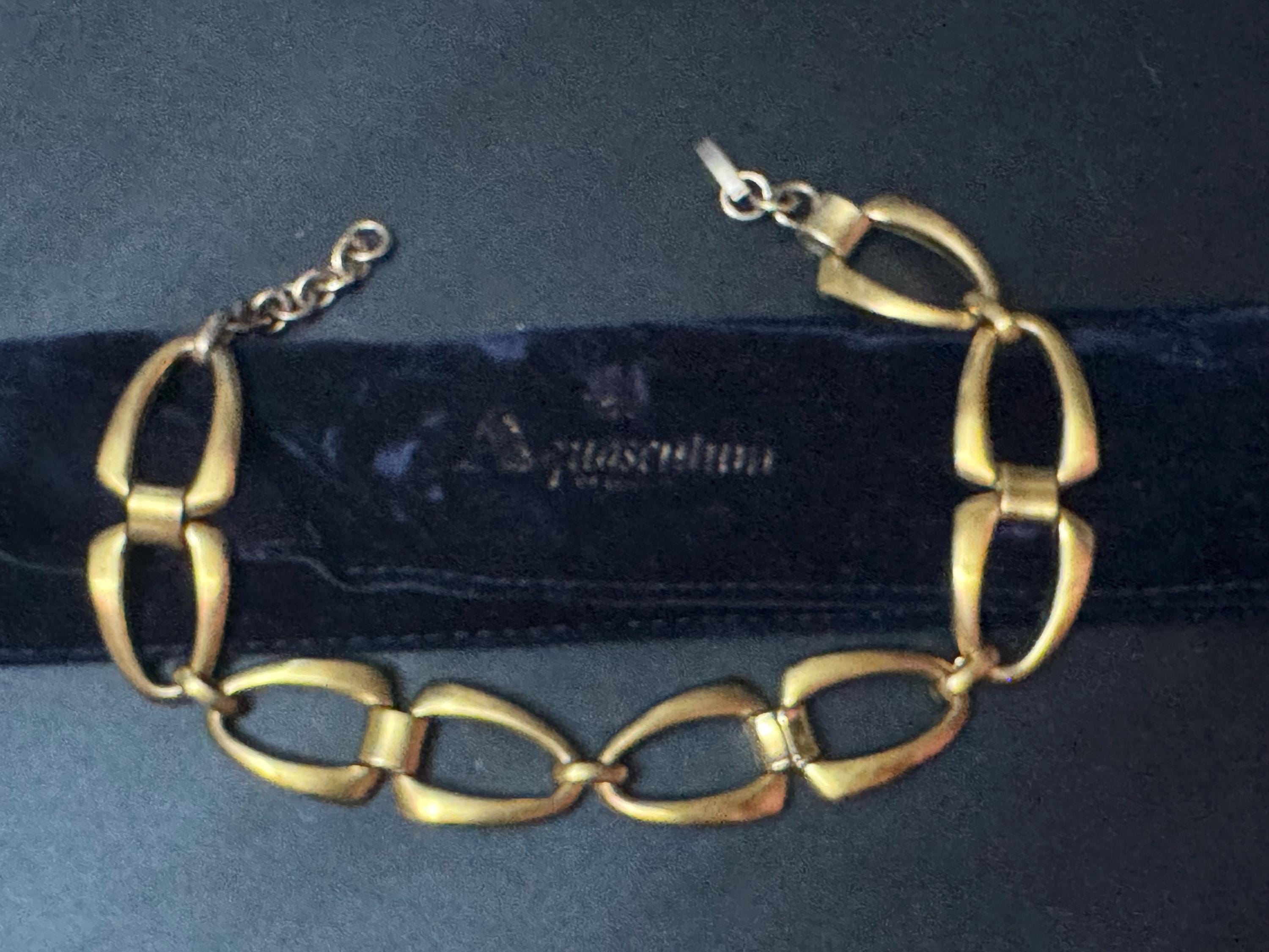 Signed aquascutum Petite neck 37cm Vintage gold tone heavy wide choker necklace