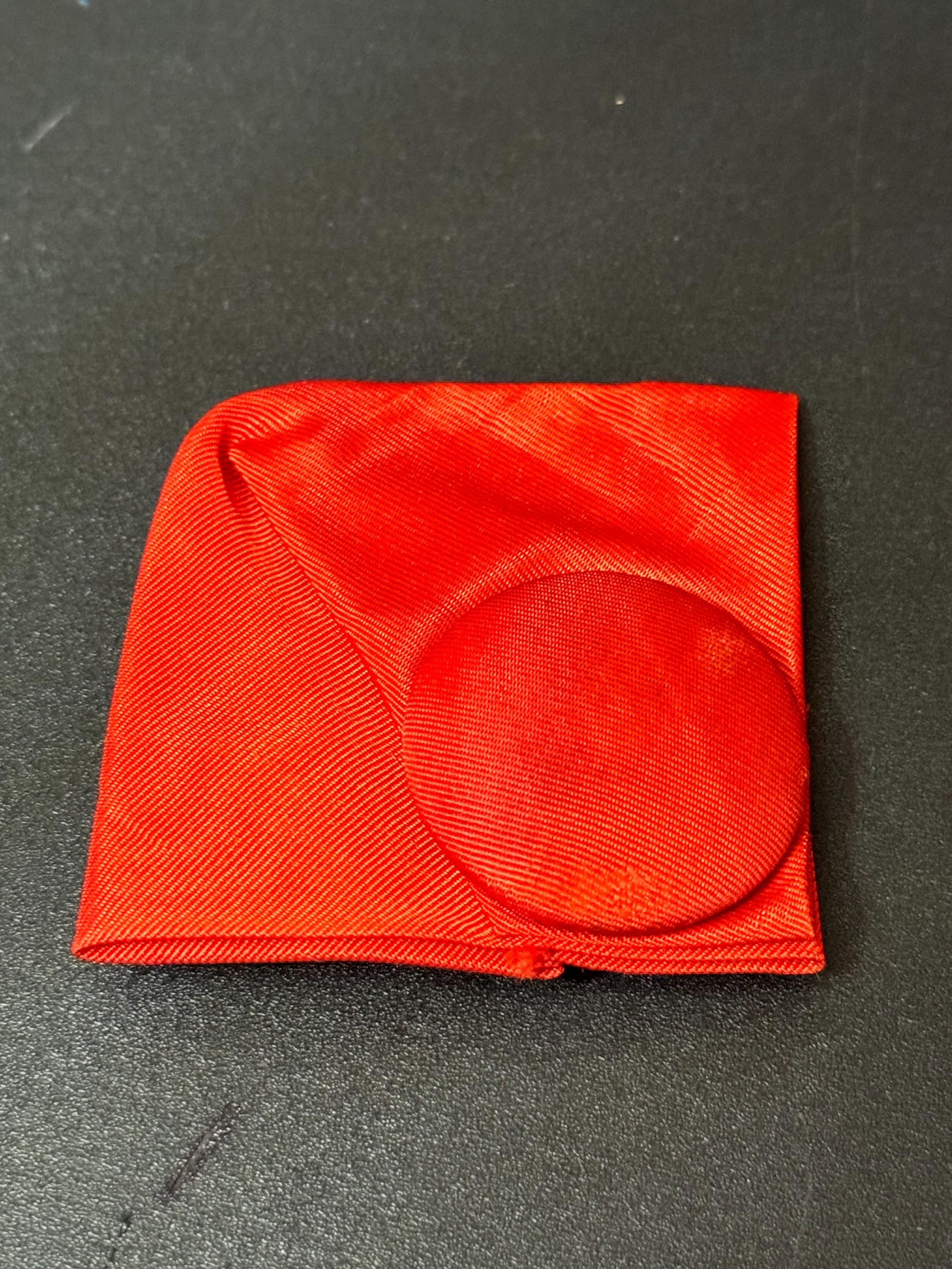 Vintage signed Paloma Picasso bright red button ribbon brooch