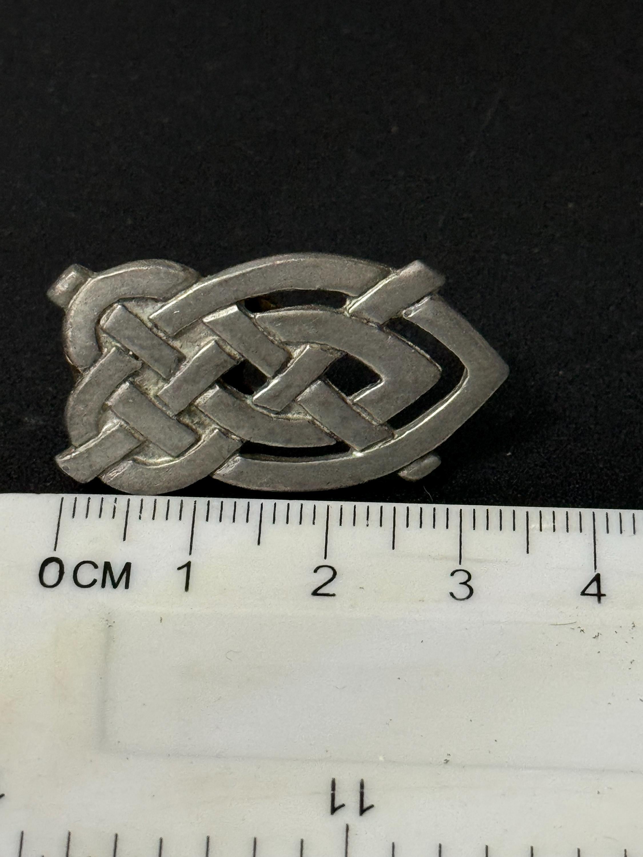 Signed liberty large pewter Celtic clip on earrings silver tone