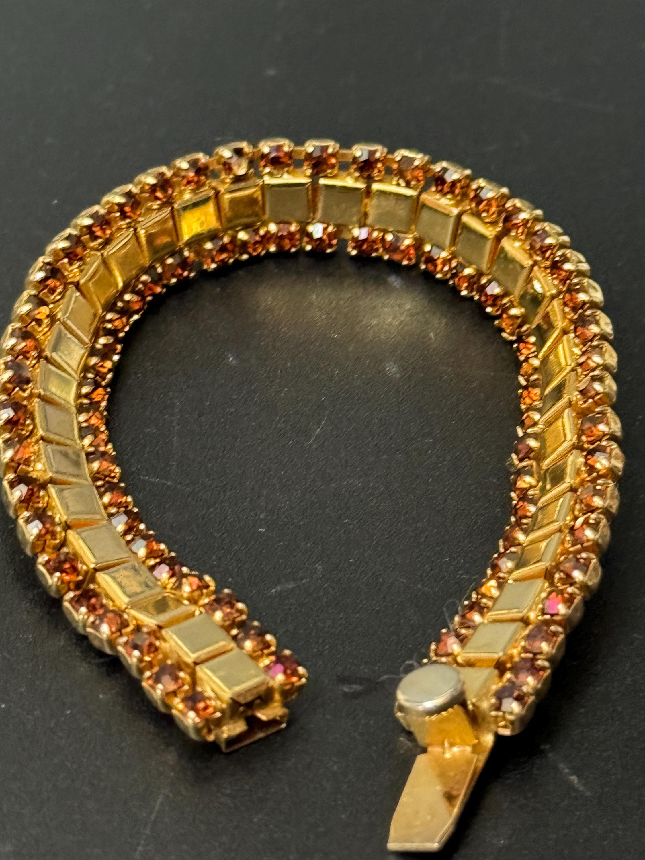 Vintage cognac glass bracelet
