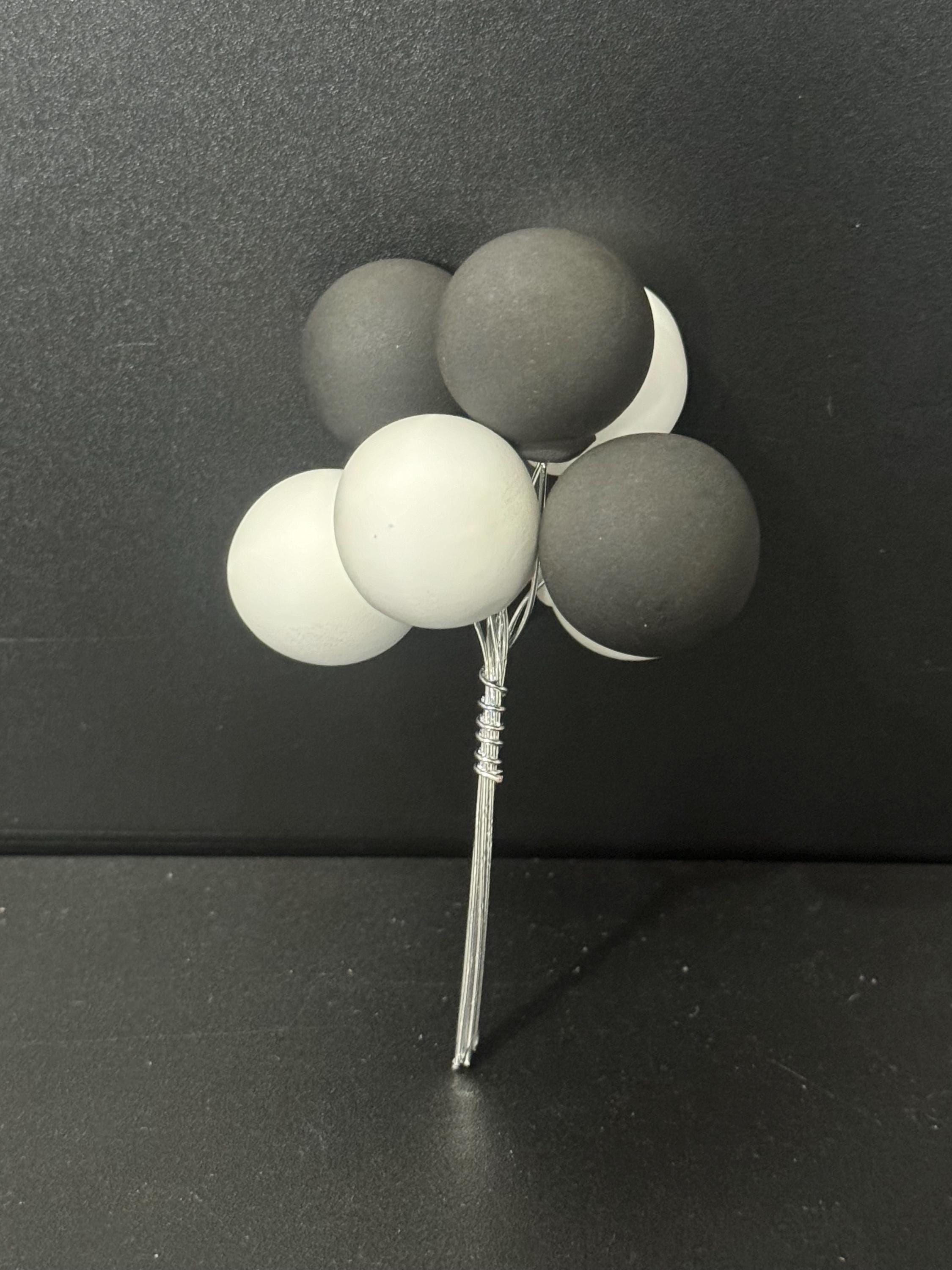 Black & white balloon cake topper  birthday decoration bunch of balloons