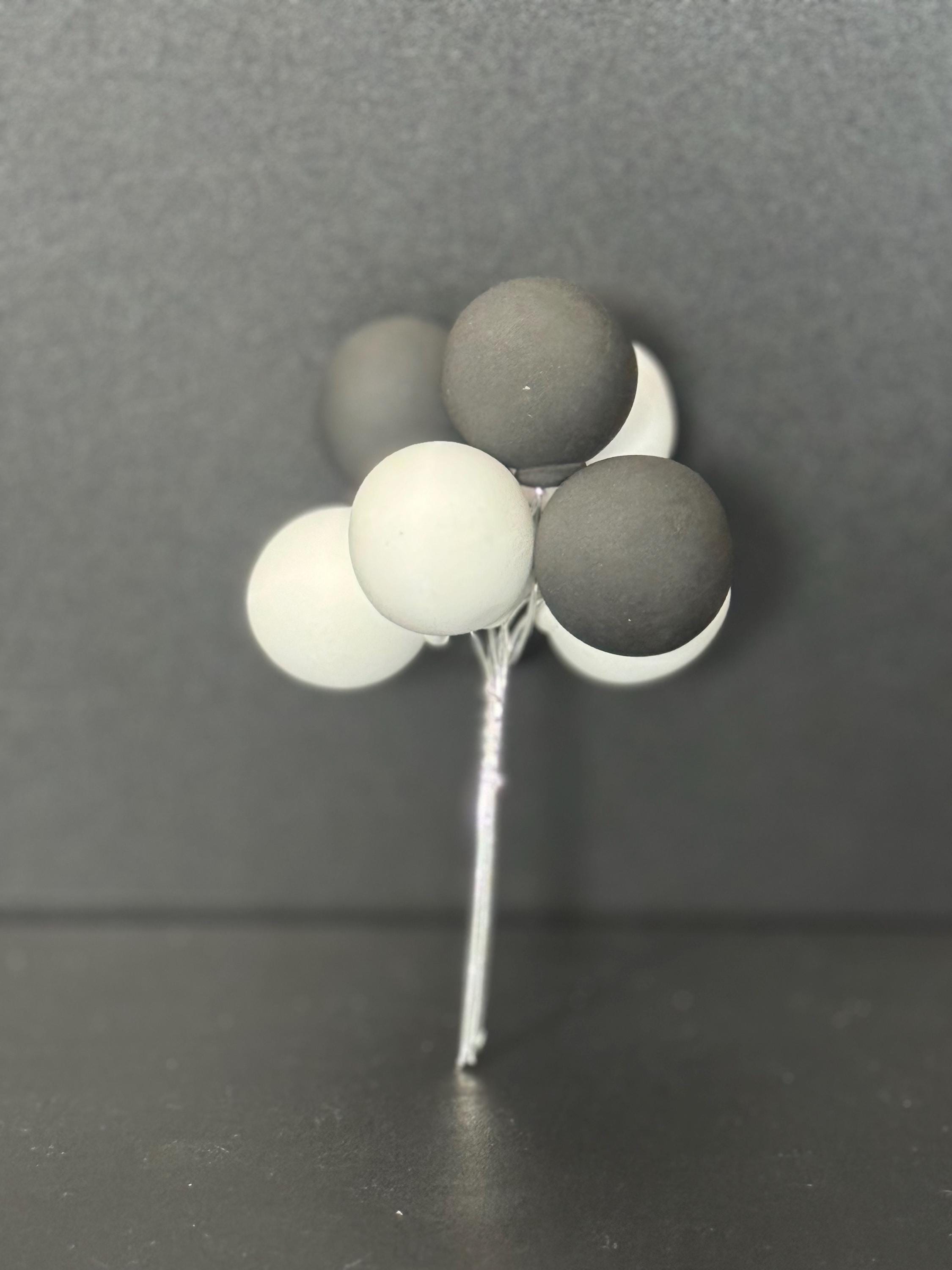 Black & white balloon cake topper  birthday decoration bunch of balloons