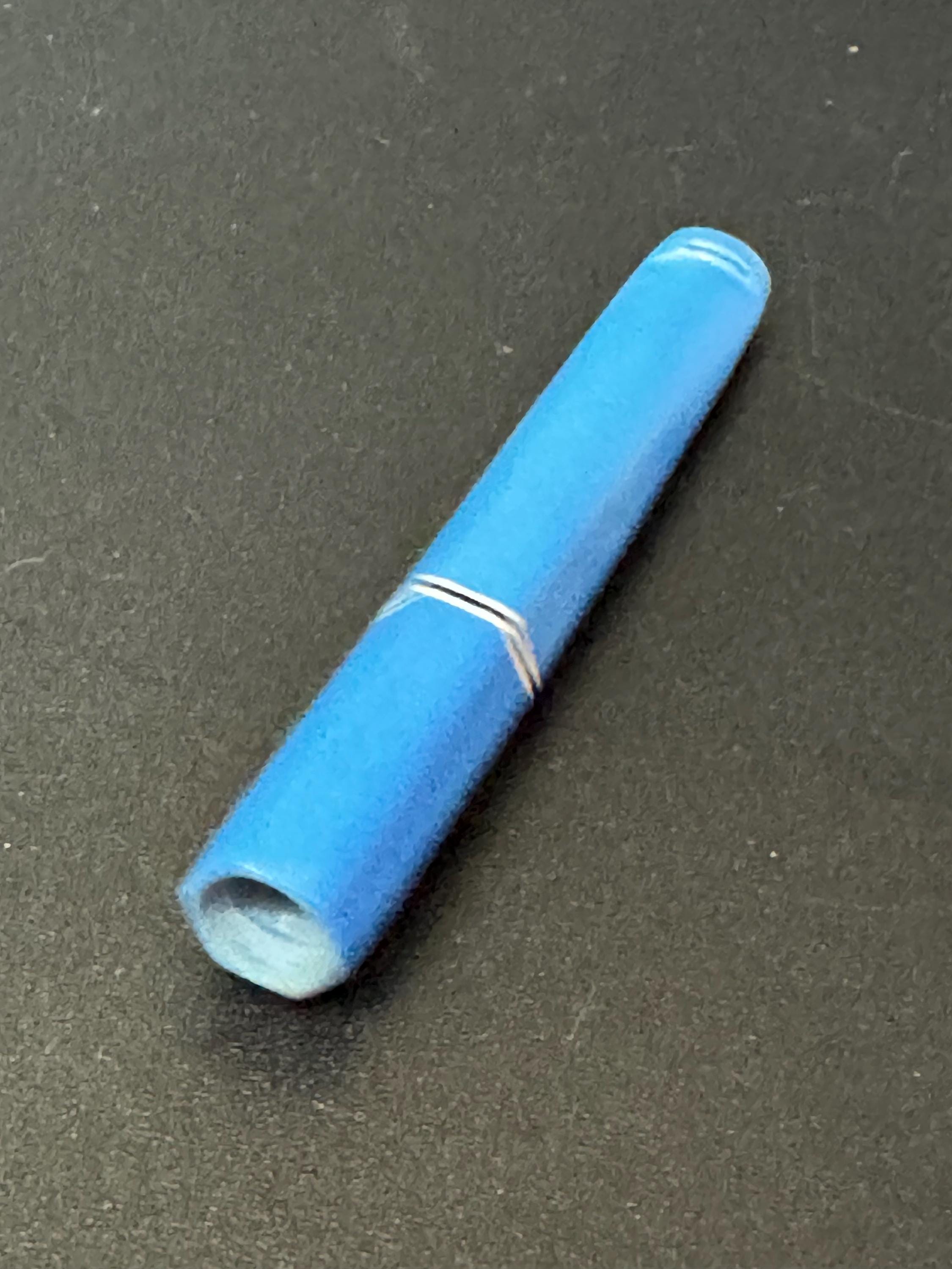 Vintage French BLUE early plastic Cigarette Holder 1920s Bakelite 8cm for standard cigarettes