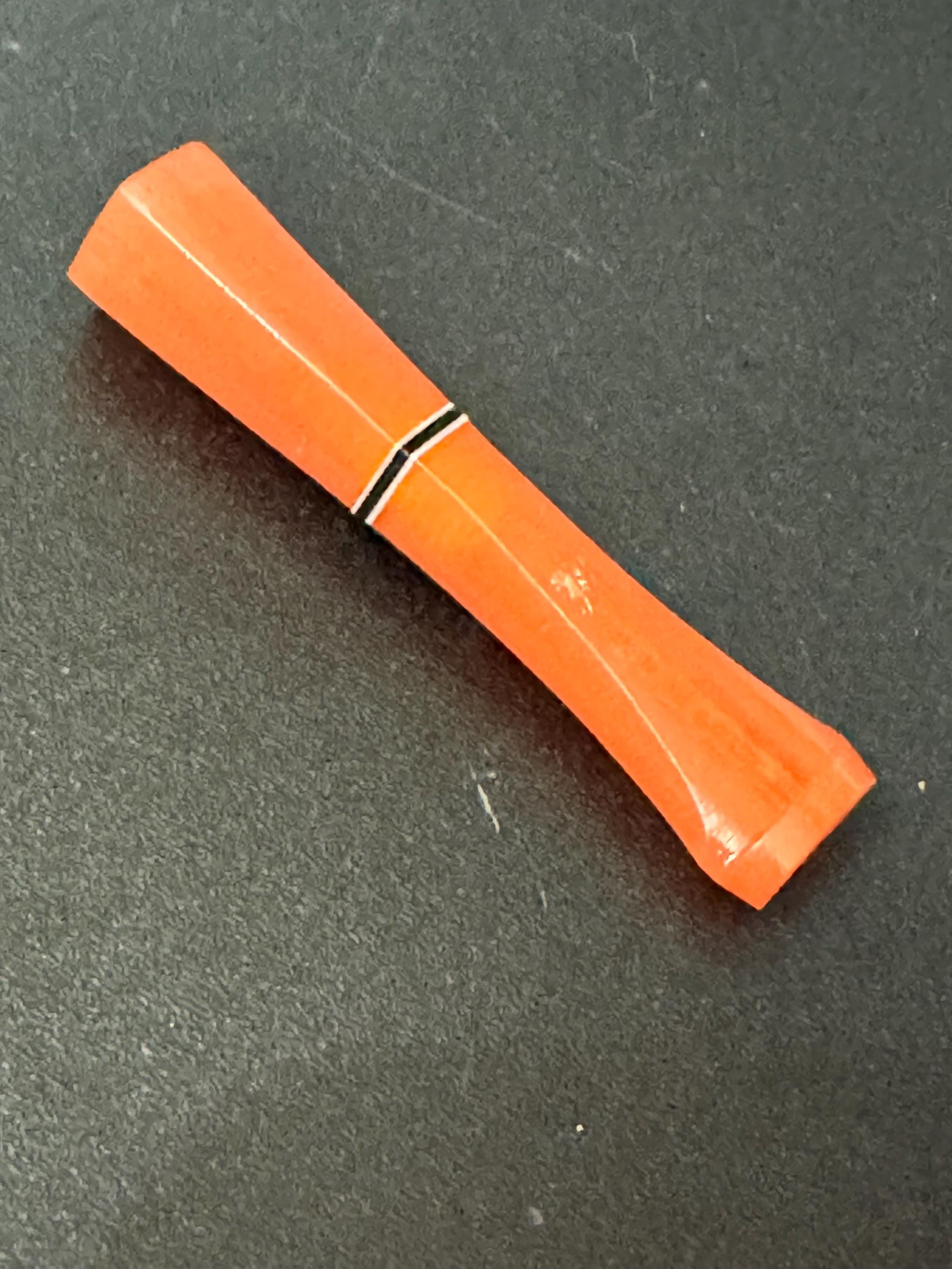 2.5” orange banded Vintage 1920s Bakelite early plastic Cocktail Party Cigarette Holder