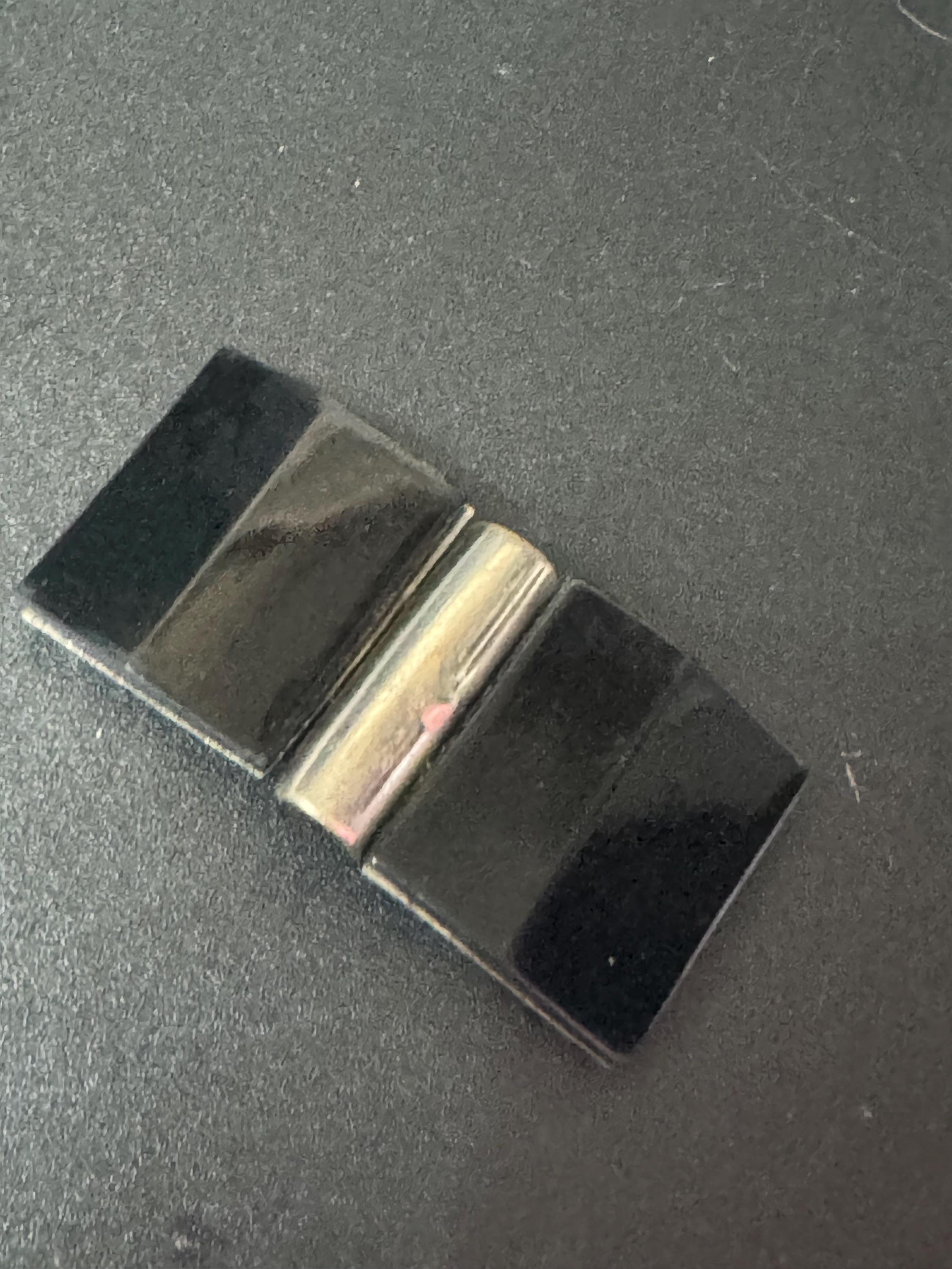 Black silver art deco buckle