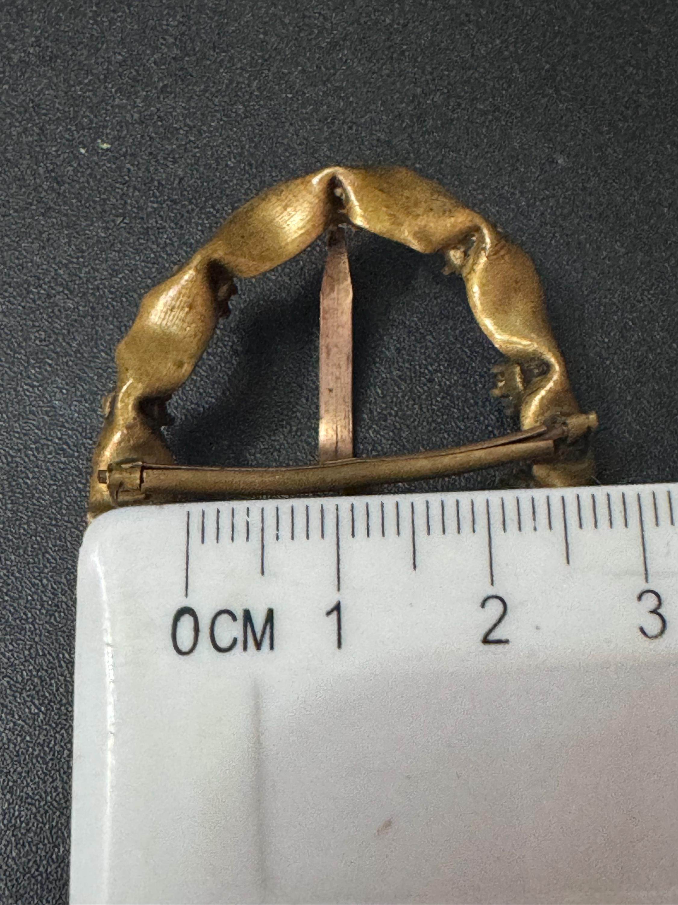 Vintage Belt OVAL one prong diamanté paste gold tone ornate belt Buckle Victorian