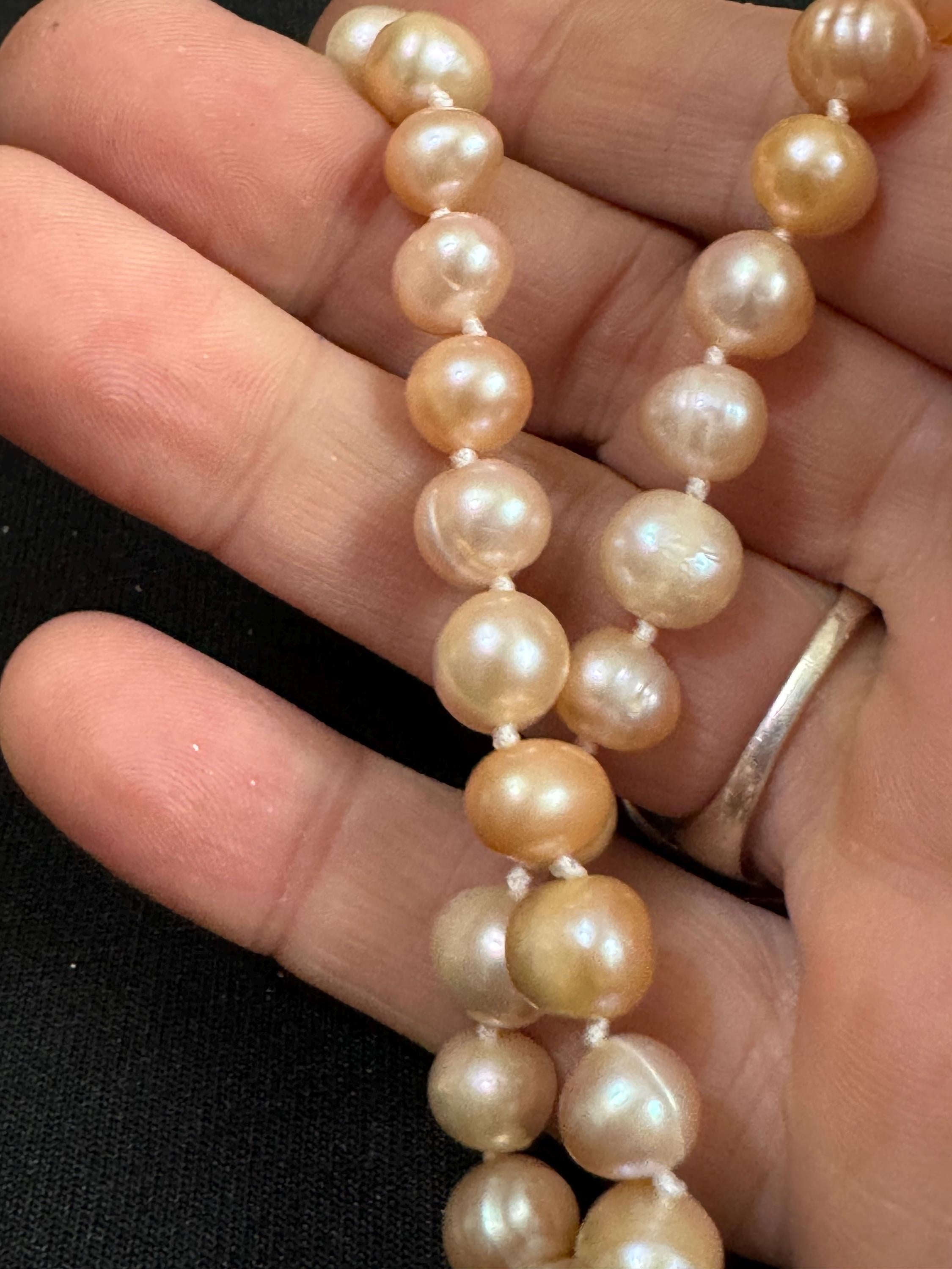 pink peach dyed freshwater pearl beaded  collar necklace 72cm