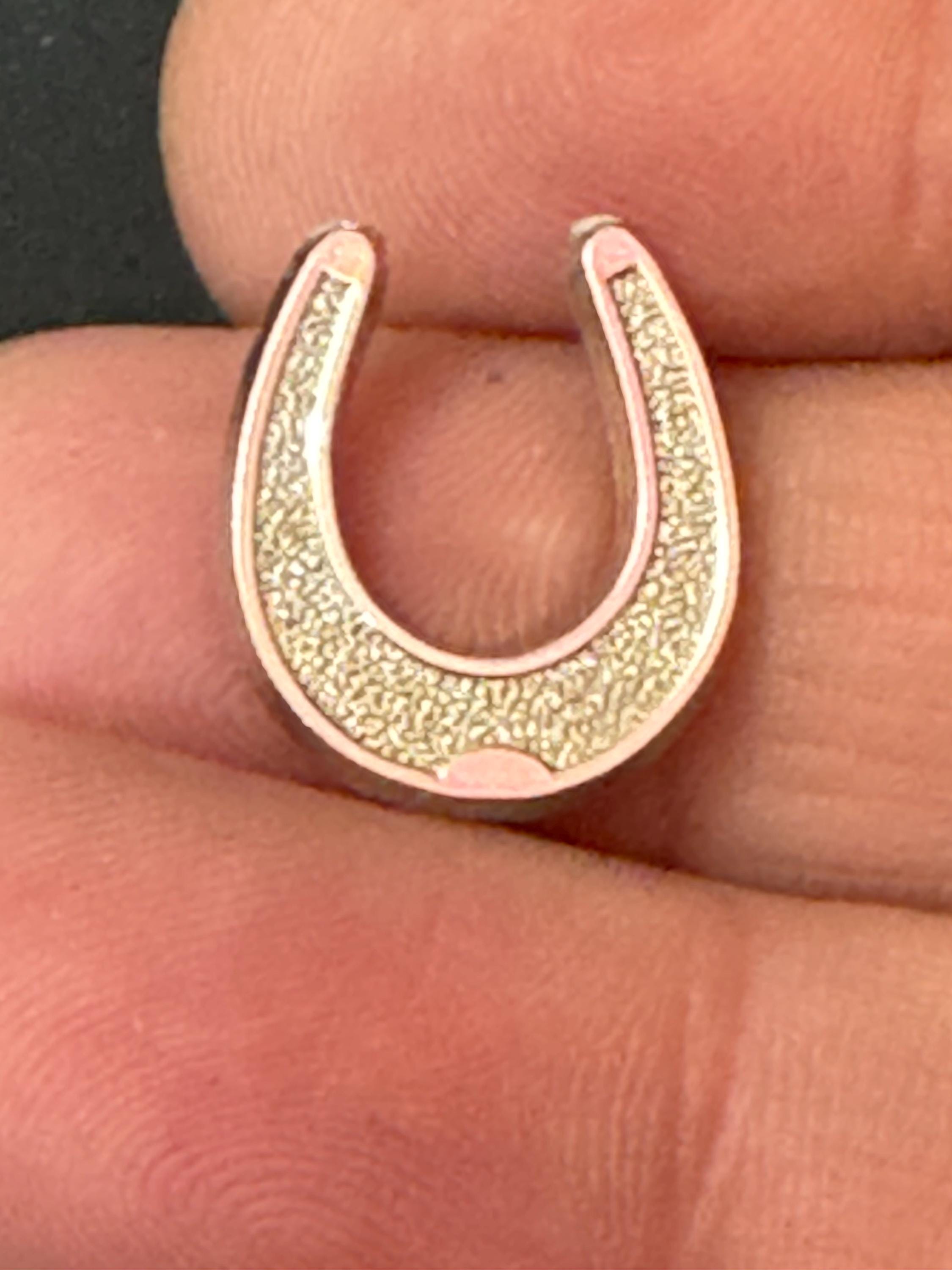 Small horseshoe Wedding Cake topper decoration Vintage silver plastic 1.5cm