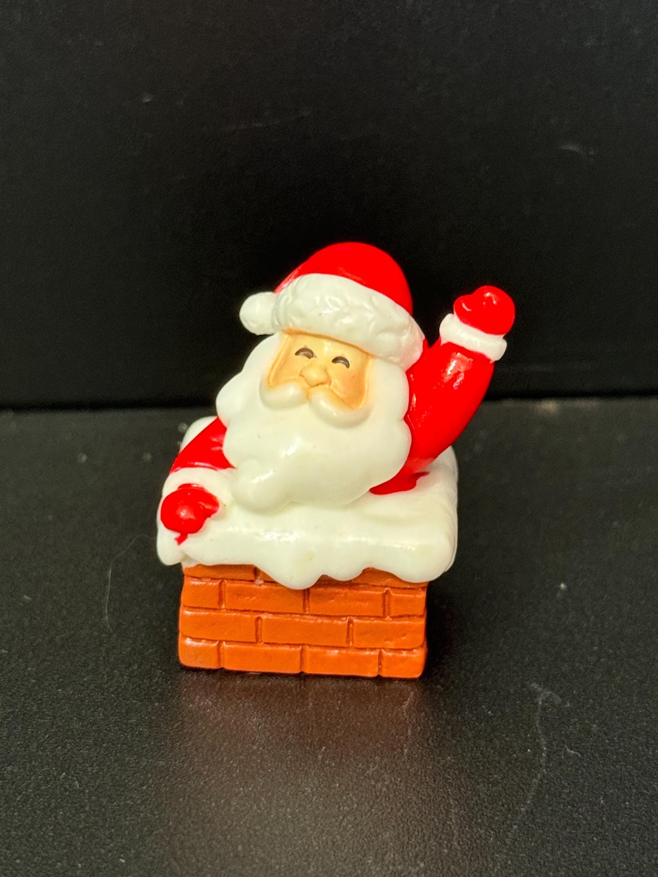 Mini Father Christmas,  Santa in chimney Christmas cake topper decoration