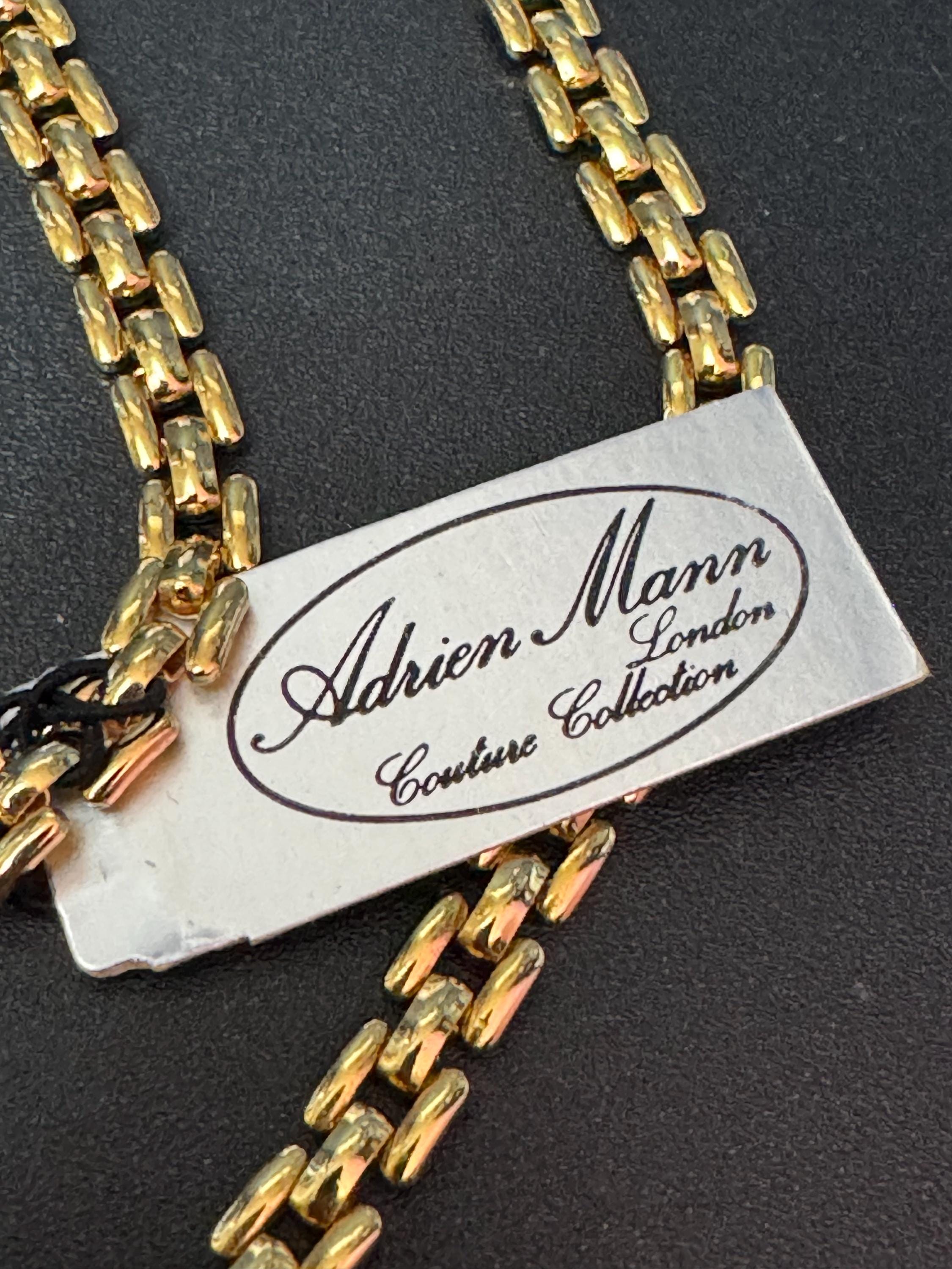 ADRIEN Mann boxed gold plated rhinestone panther link jewellery set necklace bracelet and earrings
