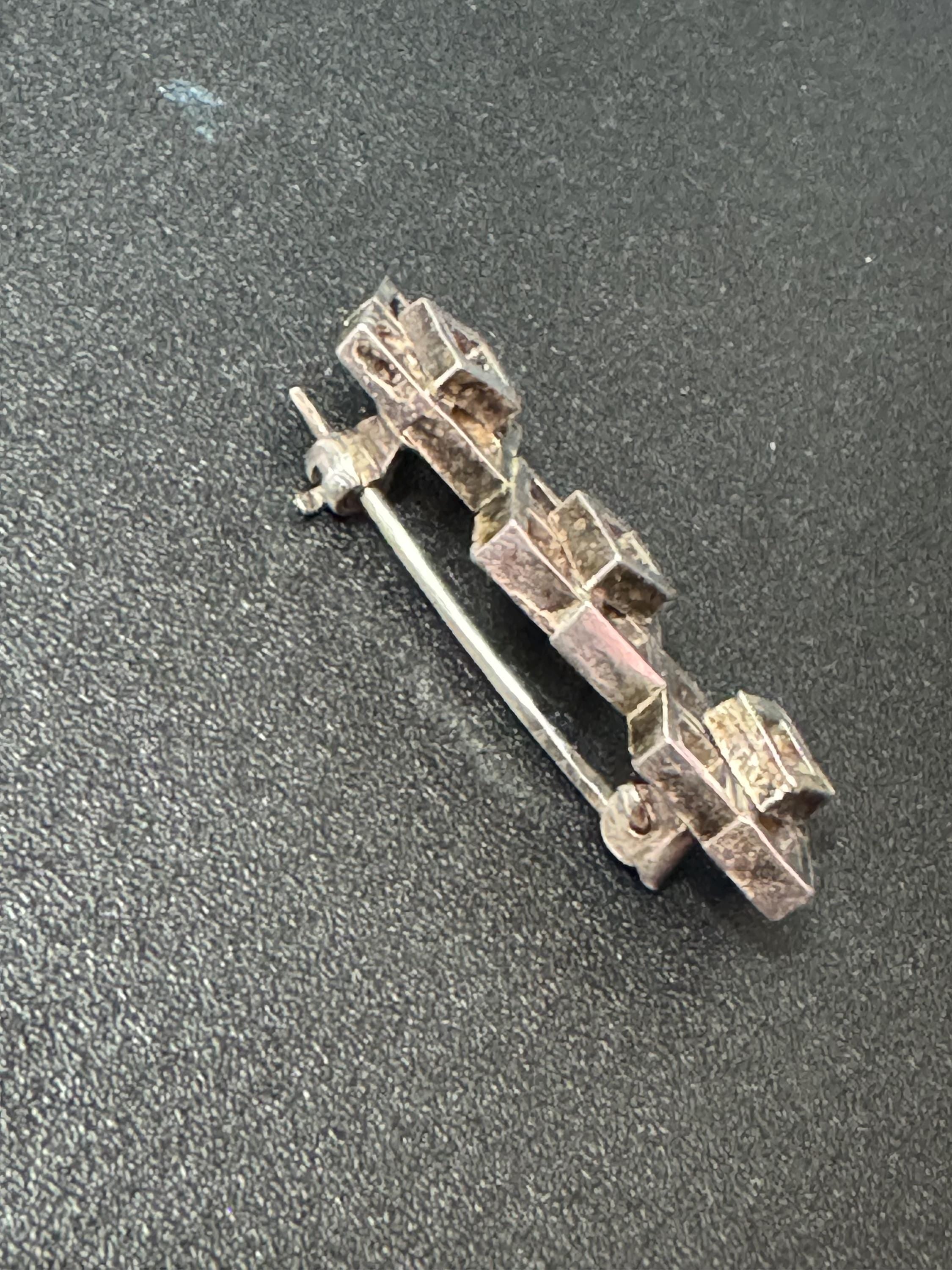 Vintage Sterling Silver Brutalist Brooch 5.6g, London 1976,Fully Hallmarked