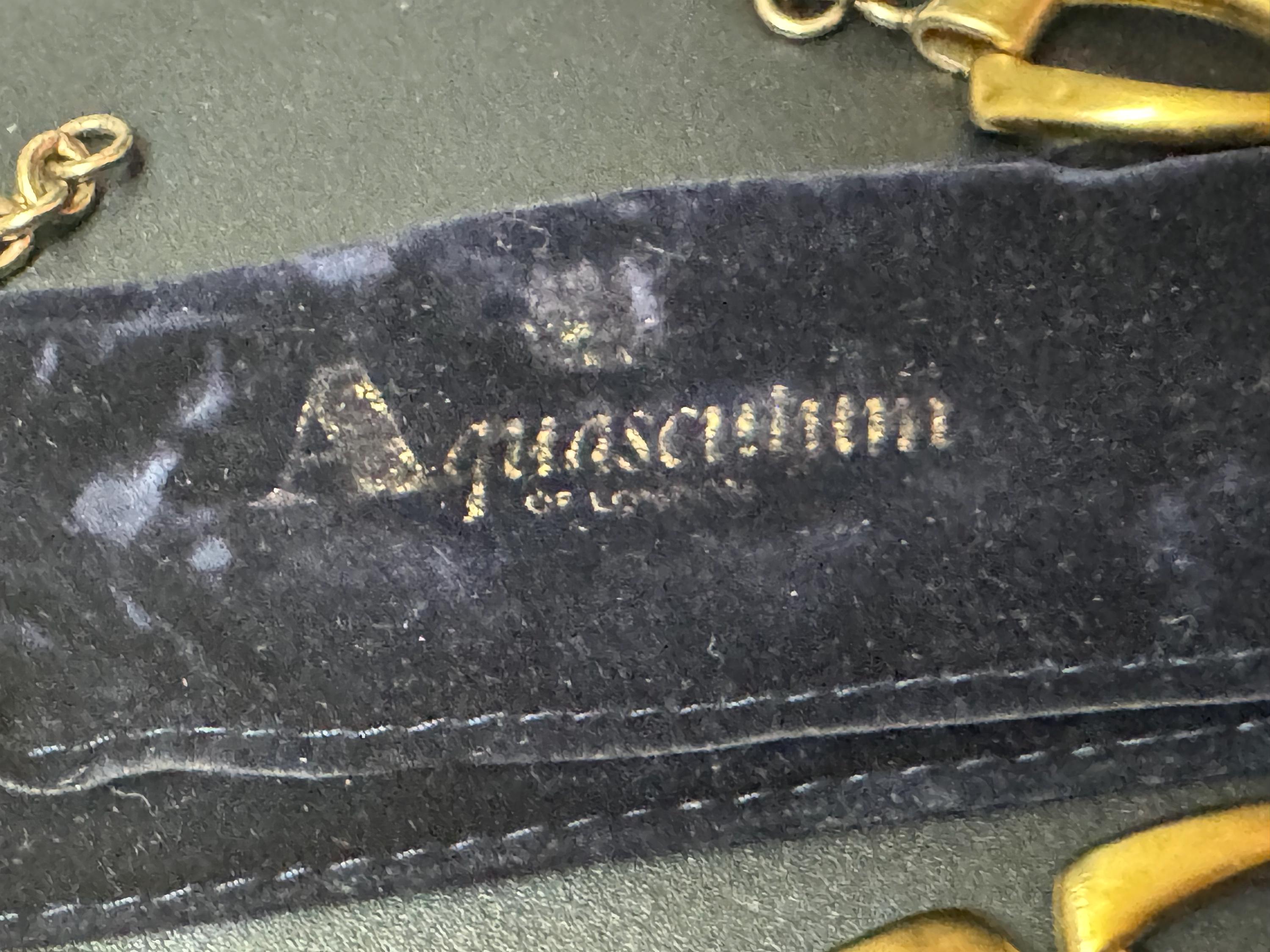 Signed aquascutum Petite neck 37cm Vintage gold tone heavy wide choker necklace