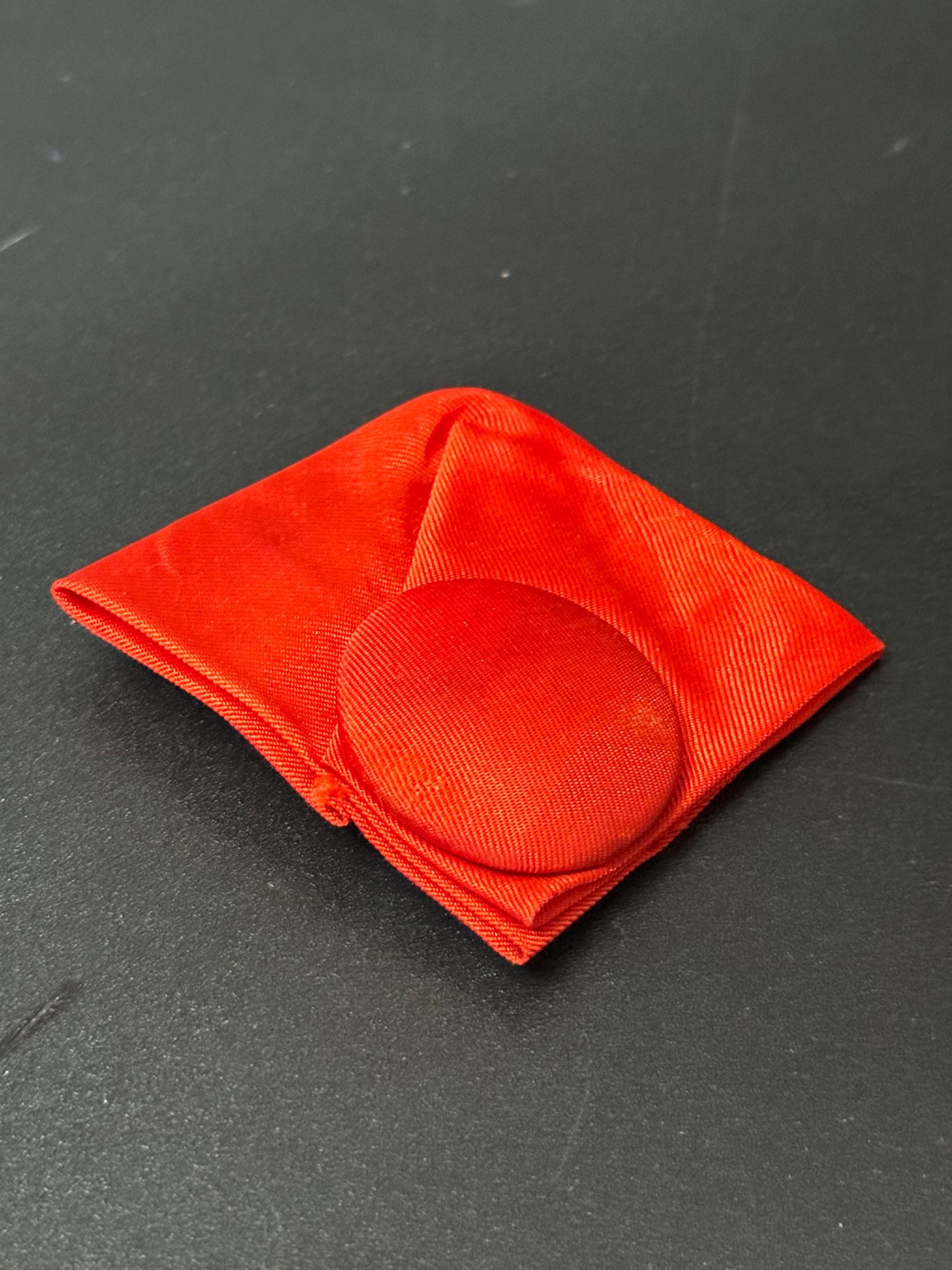 Vintage signed Paloma Picasso bright red button ribbon brooch