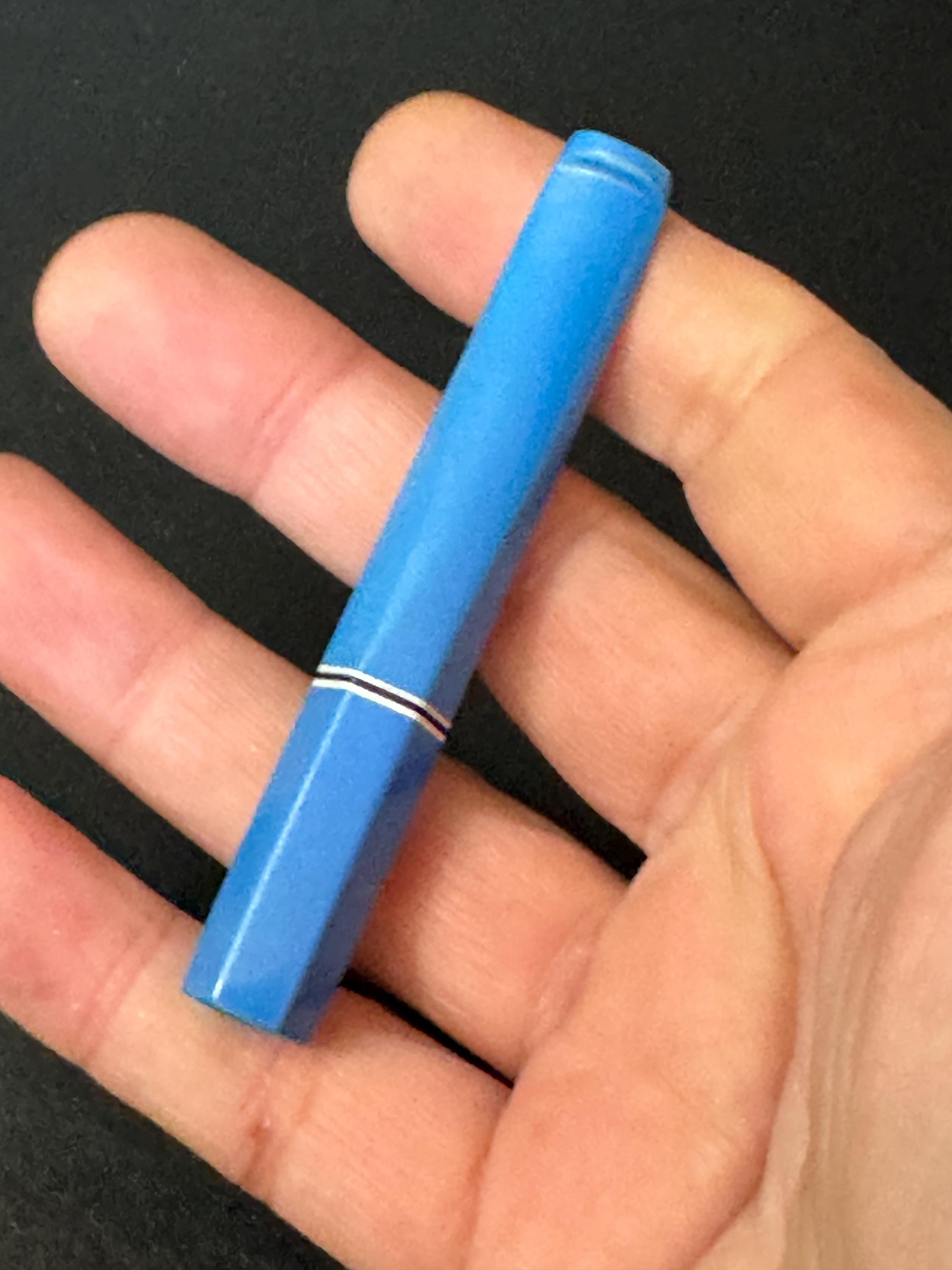 Vintage French BLUE early plastic Cigarette Holder 1920s Bakelite 8cm for standard cigarettes