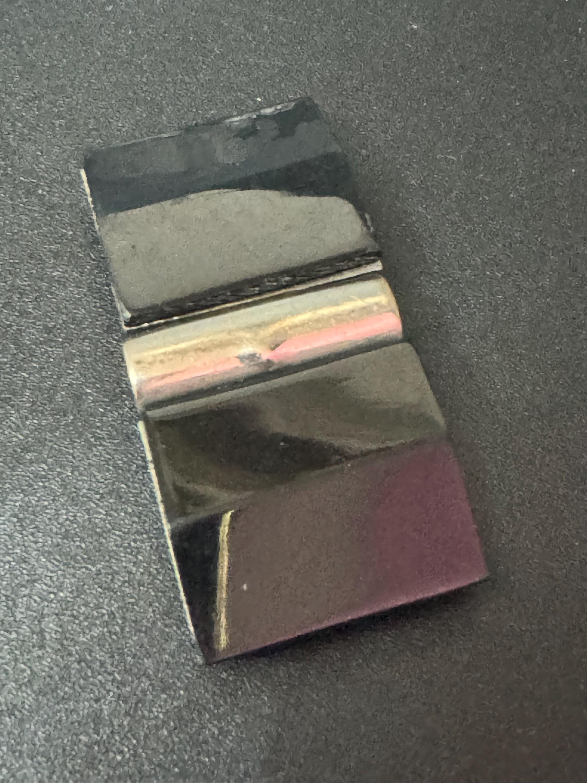 True Art Deco 2 part BLACK early celluloid plastic belt buckle chrome silver