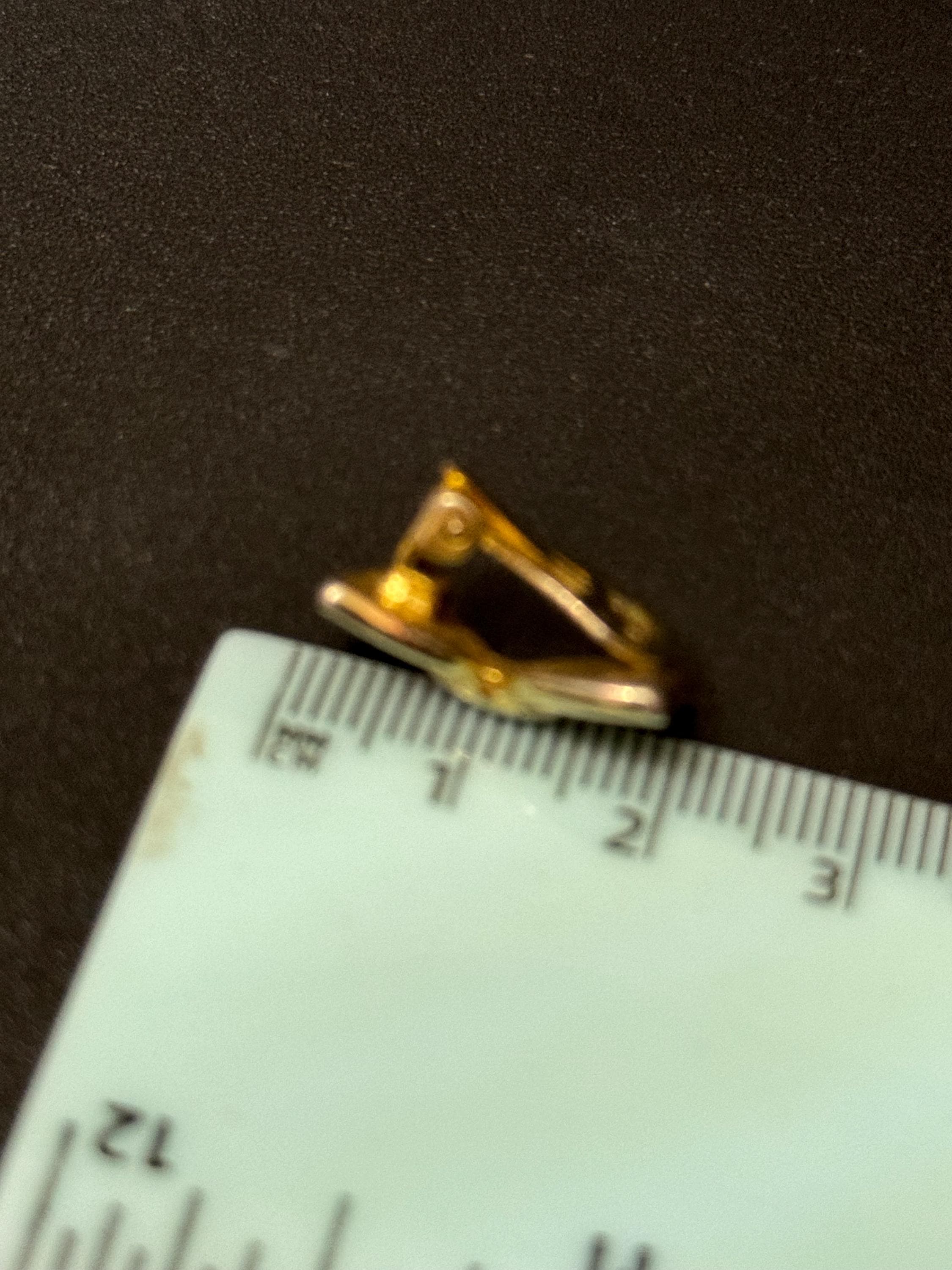 Small clear Diamanté paste gold tone bow shaped Clip On Earrings