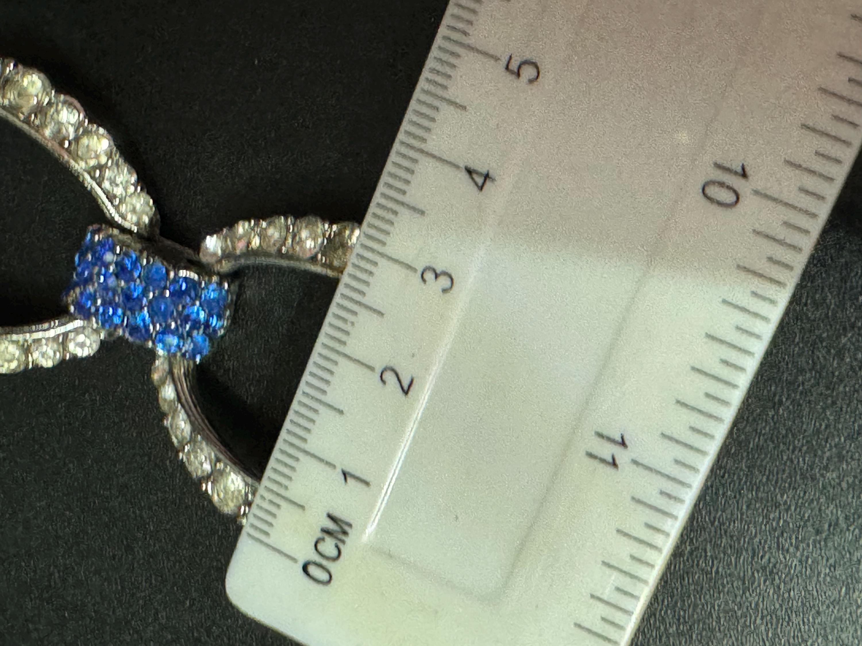 vintage 1980s wide blue and clear Diamanté silver tone crystal set cocktail Bracelet 18.5 x 3cm