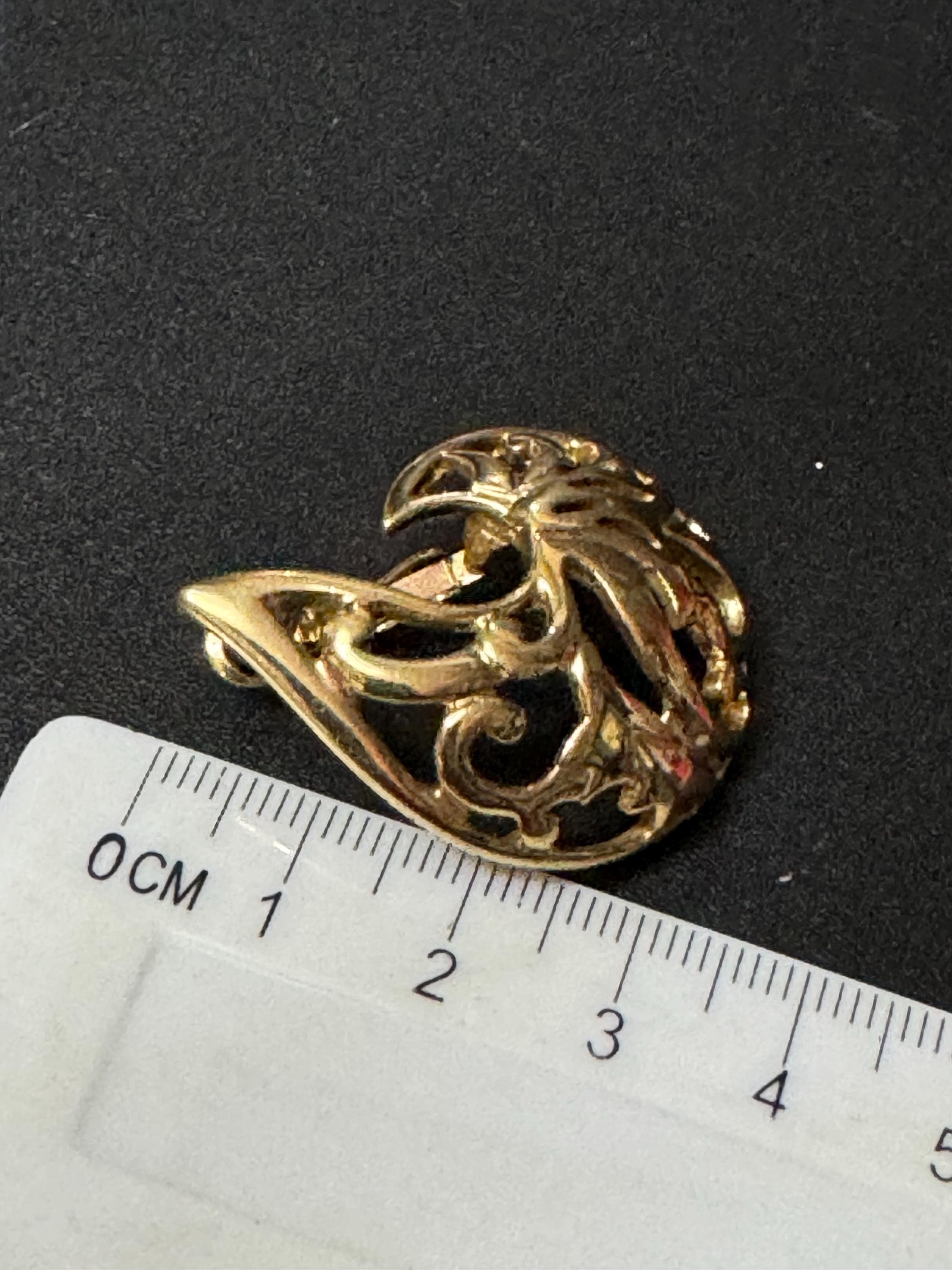 signed PL Pierre Lang designer oversized Gold Tone open work swirl clip on earrings