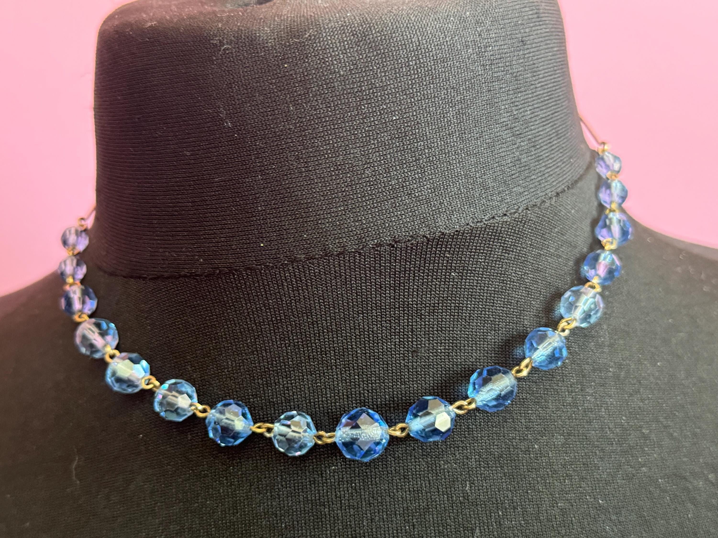 All Blues FOLD NECKLACE 42cm 23k Gold and Diamond Polki Long