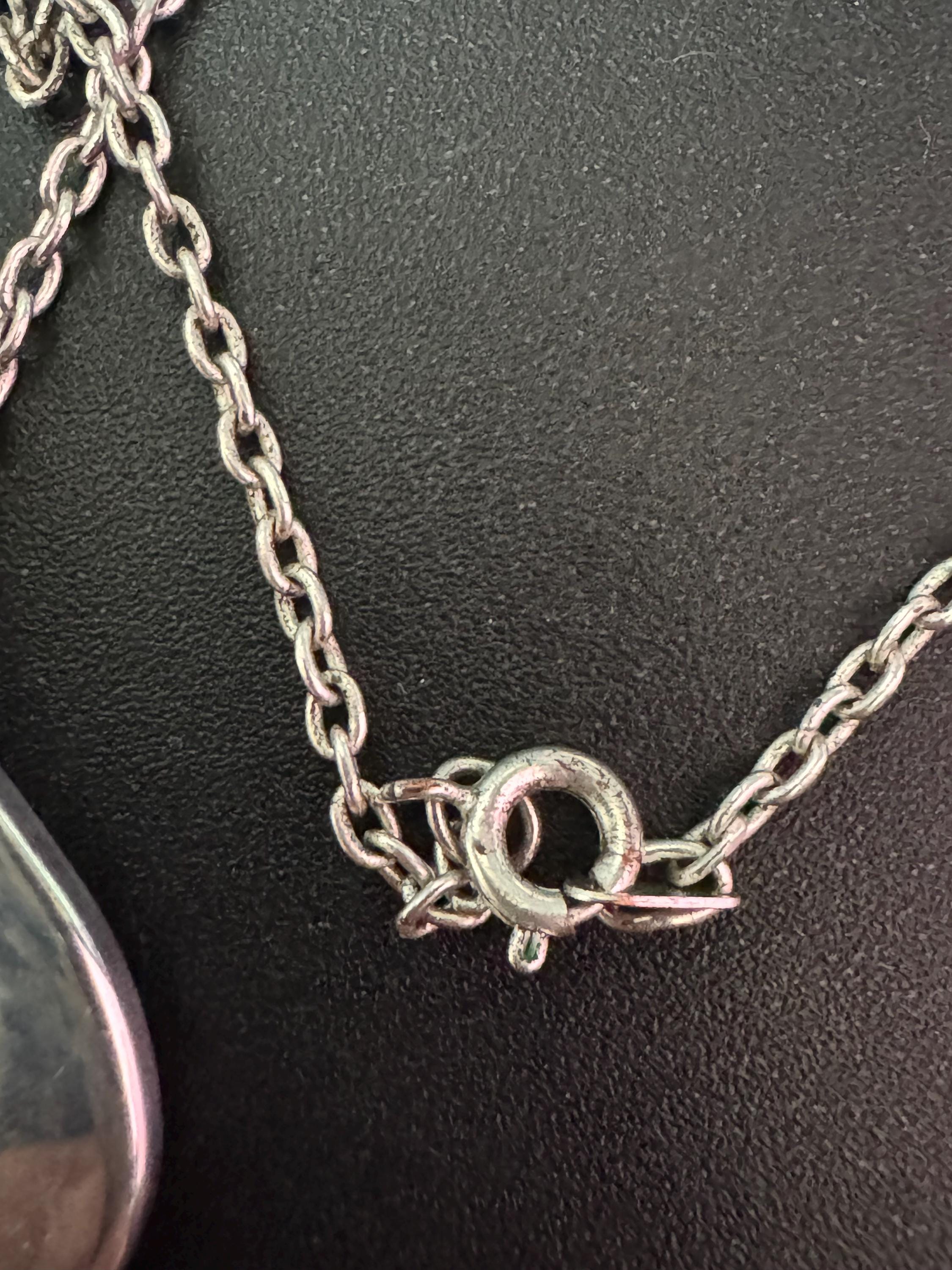 925 sterling silver abstract modernist pendant on a 69cm chain by Newbridge silverware