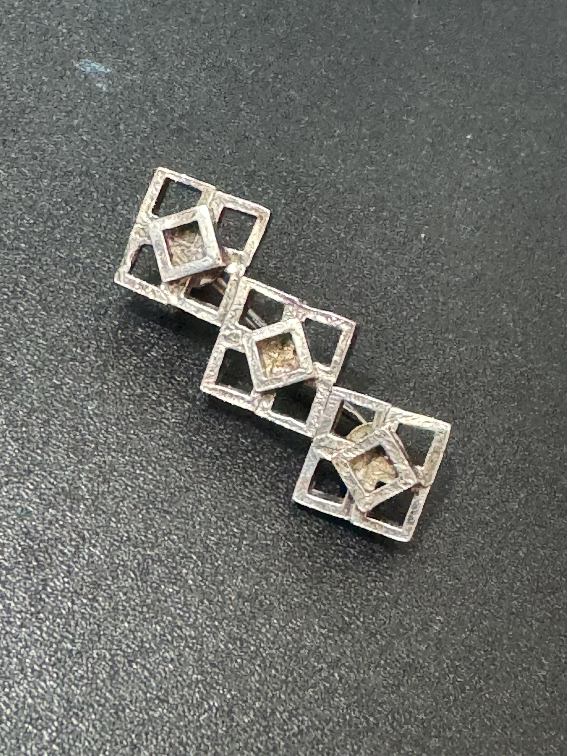 Vintage Sterling Silver Brutalist Brooch 5.6g, London 1976,Fully Hallmarked