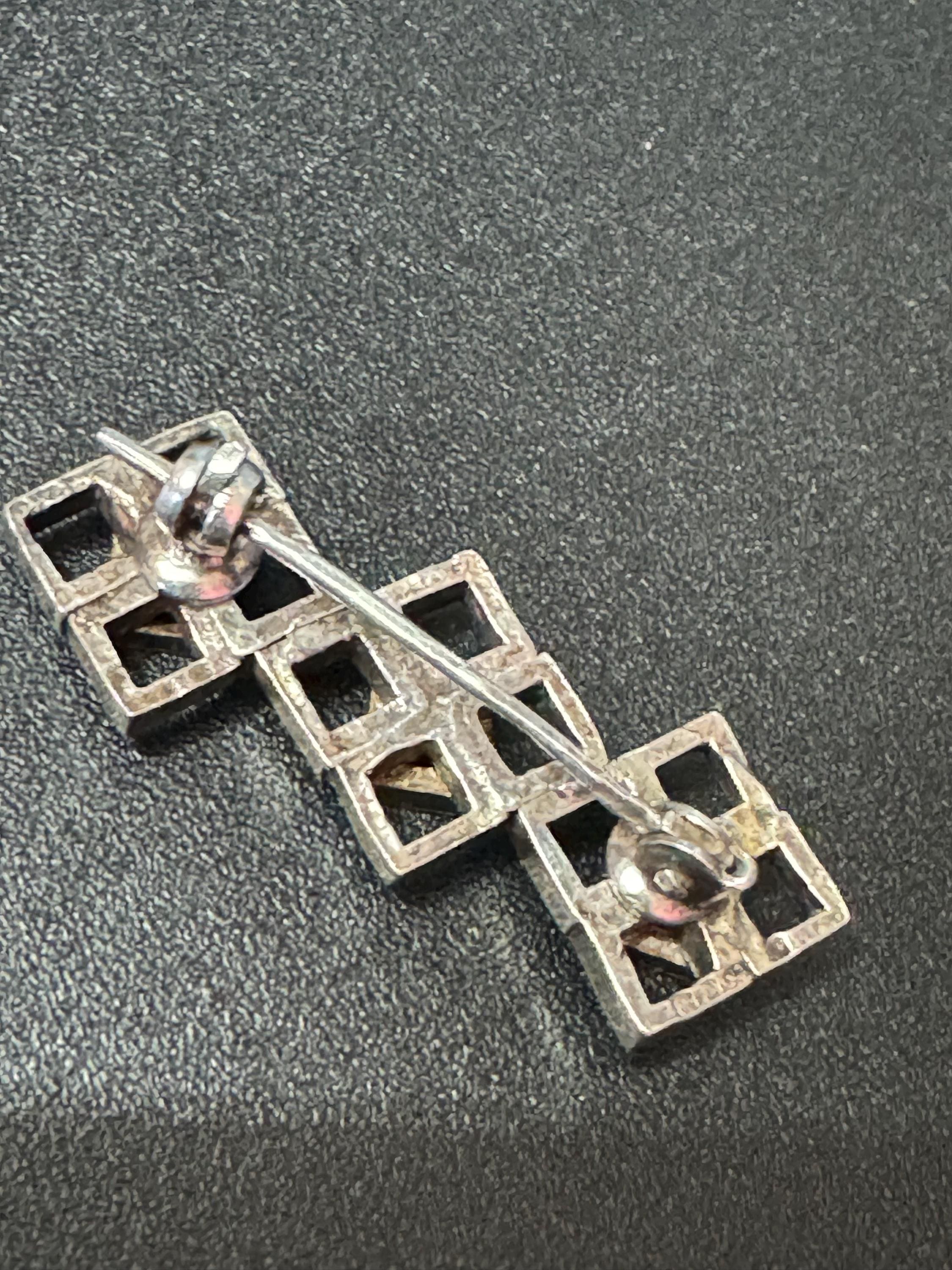 Vintage Sterling Silver Brutalist Brooch 5.6g, London 1976,Fully Hallmarked
