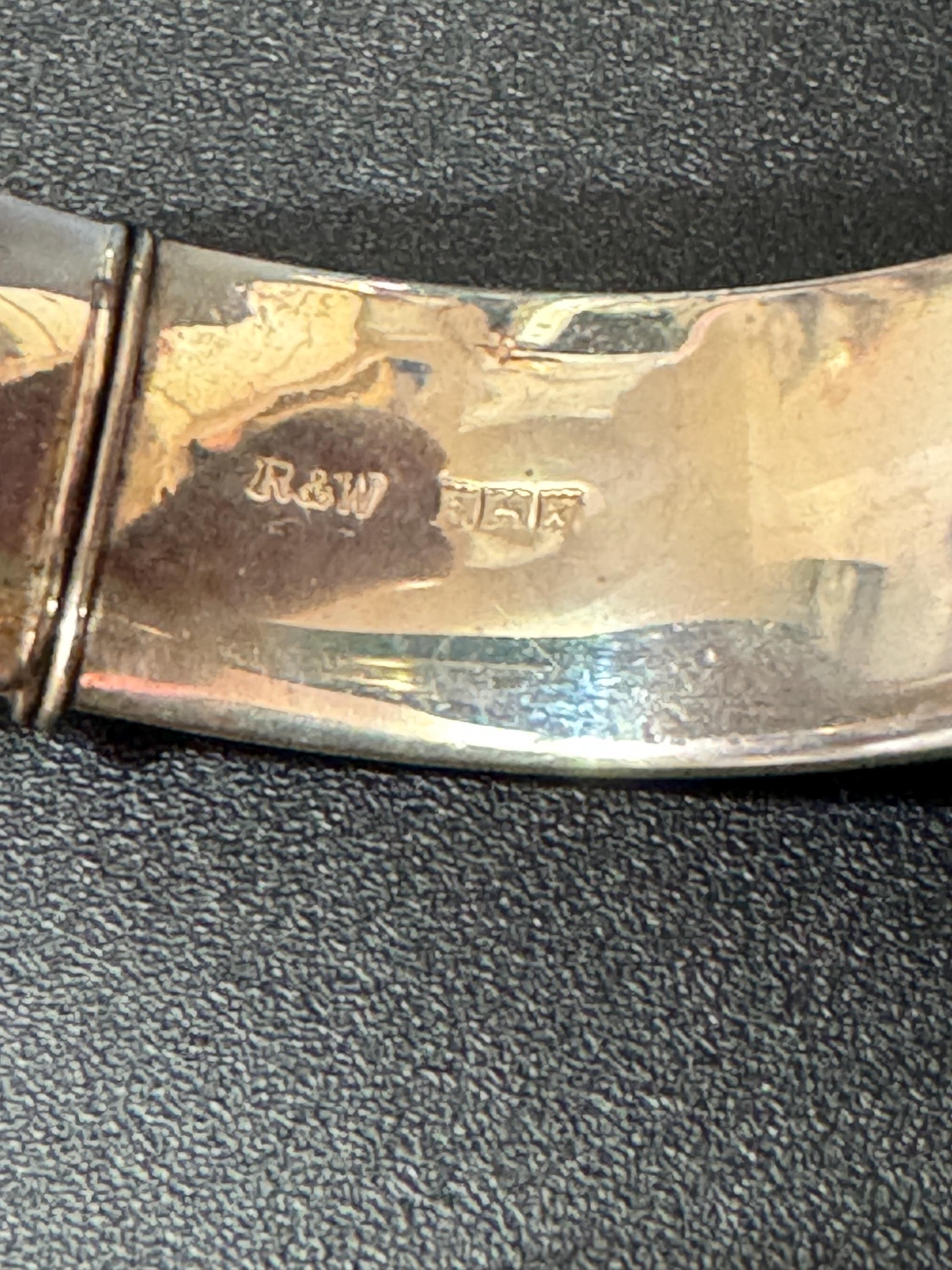 1972 (x) Birmingham hallmarked Sterling silver bark clamper opening bangle 1.5cm