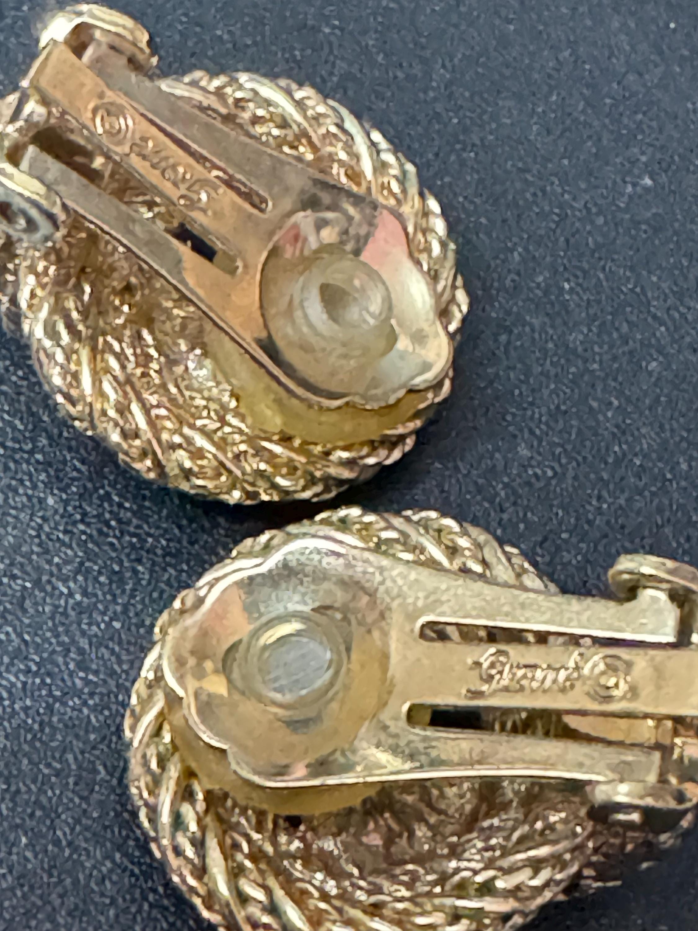 GROSSE German Designer Gold Tone Nautical Knot Clip On Earrings