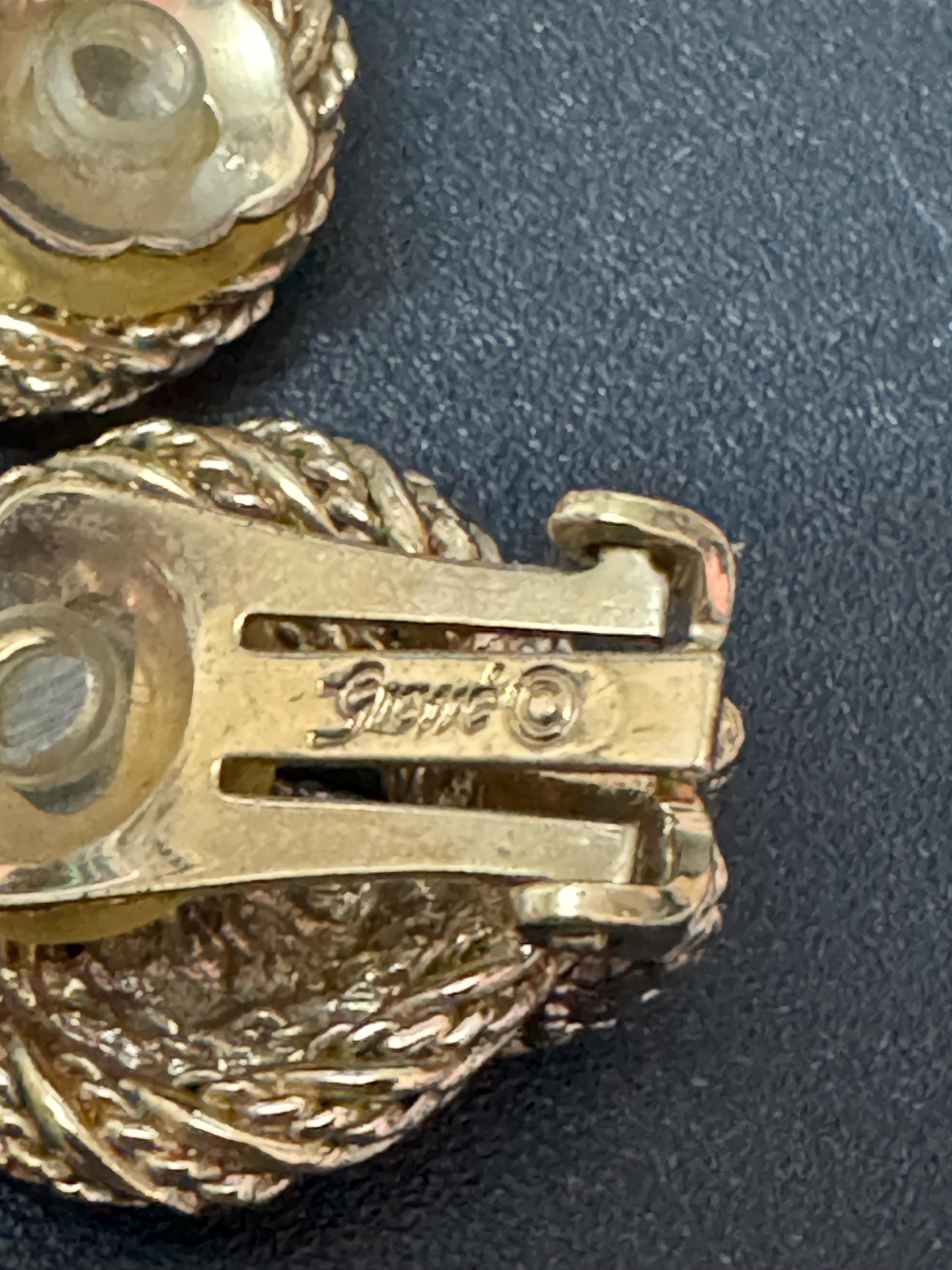 GROSSE German Designer Gold Tone Nautical Knot Clip On Earrings