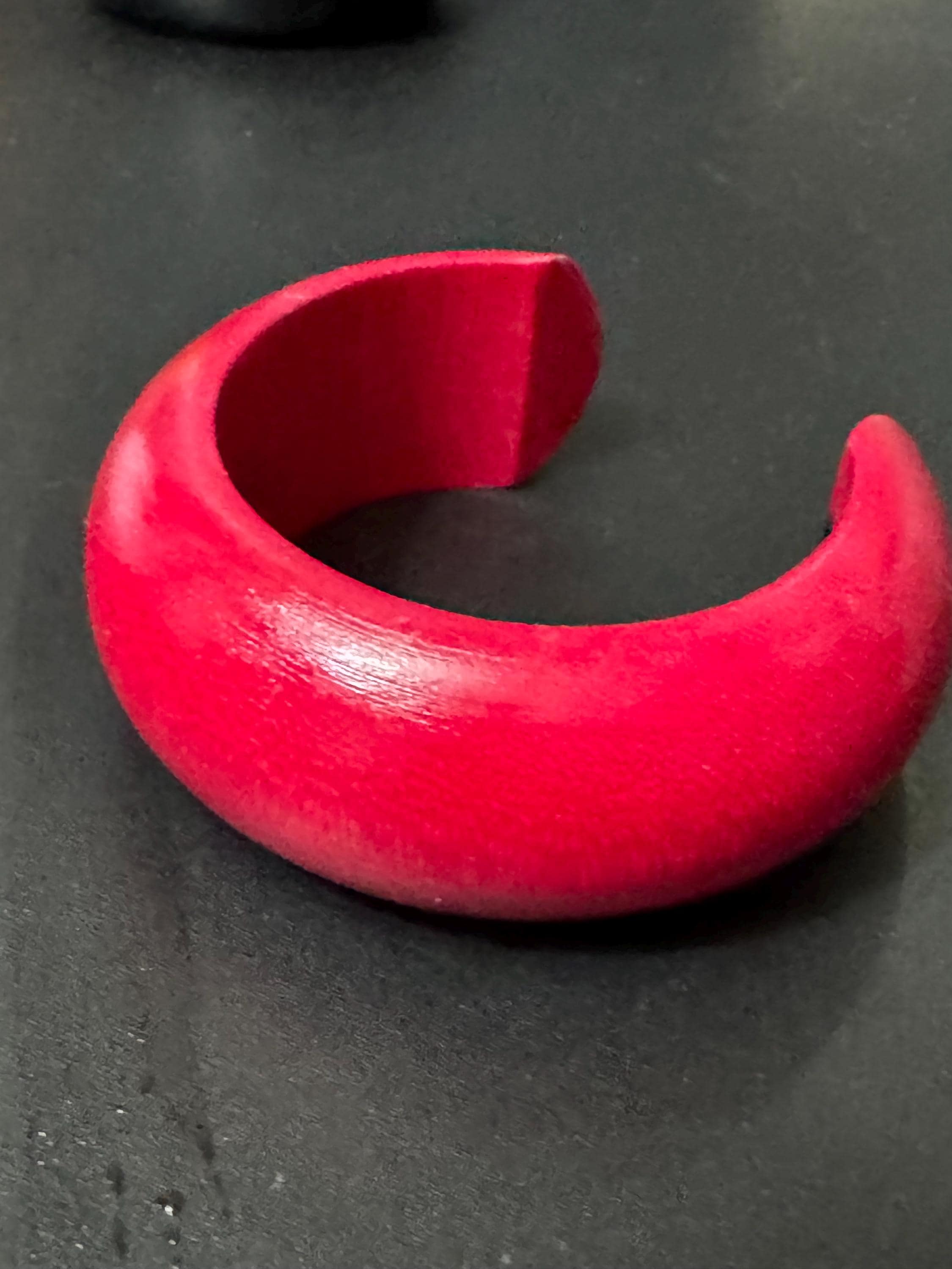 Retro 2.5cm wide coloured wooden bangles,  open cuff bracelets, create a bangle stack