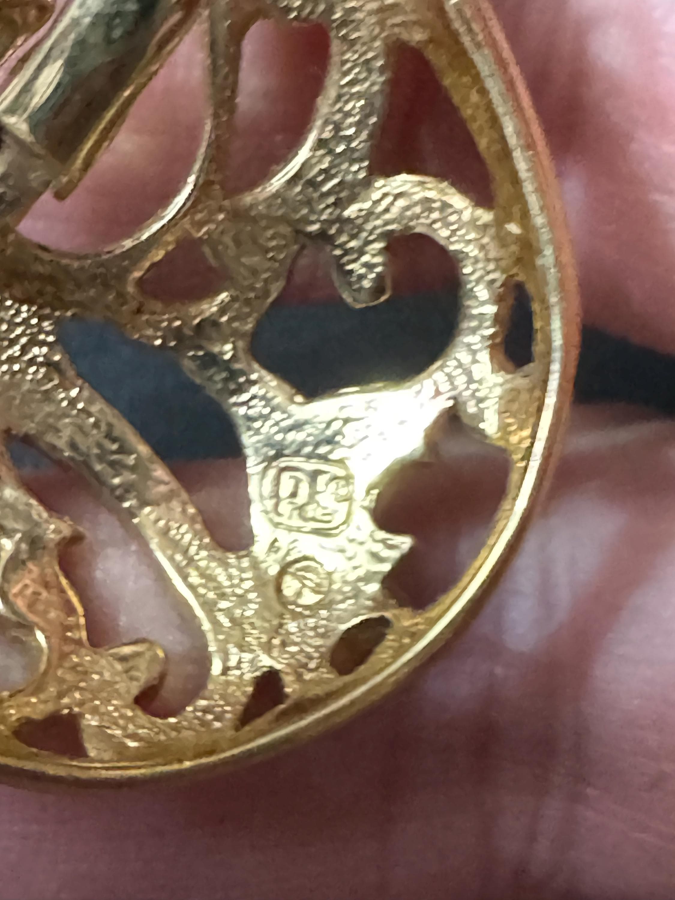 signed PL Pierre Lang designer oversized Gold Tone open work swirl clip on earrings