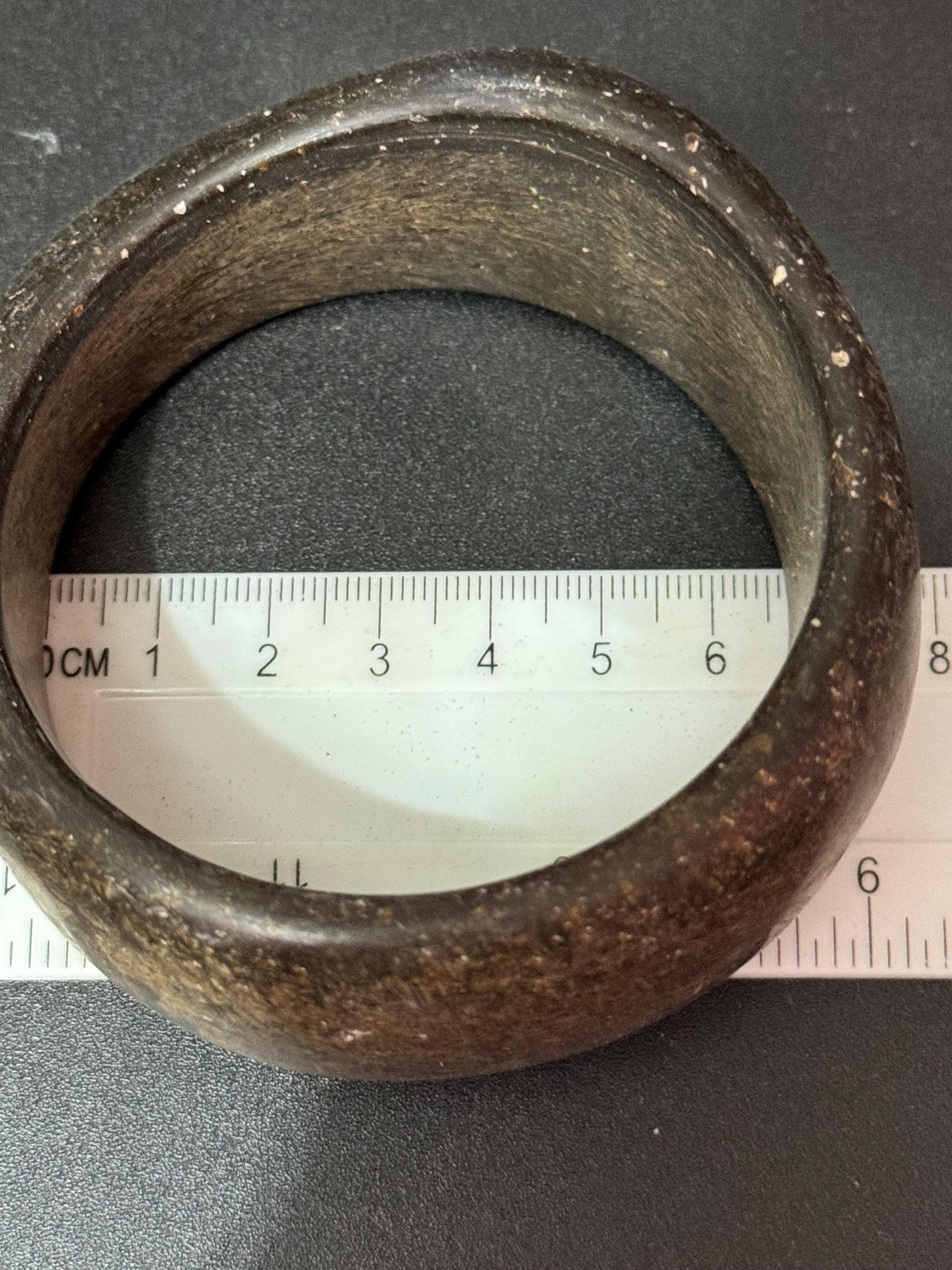 Oversized dark brown natural wood wide wooden abstract cuff bangle bracelet stacking layering Vintage boho festival