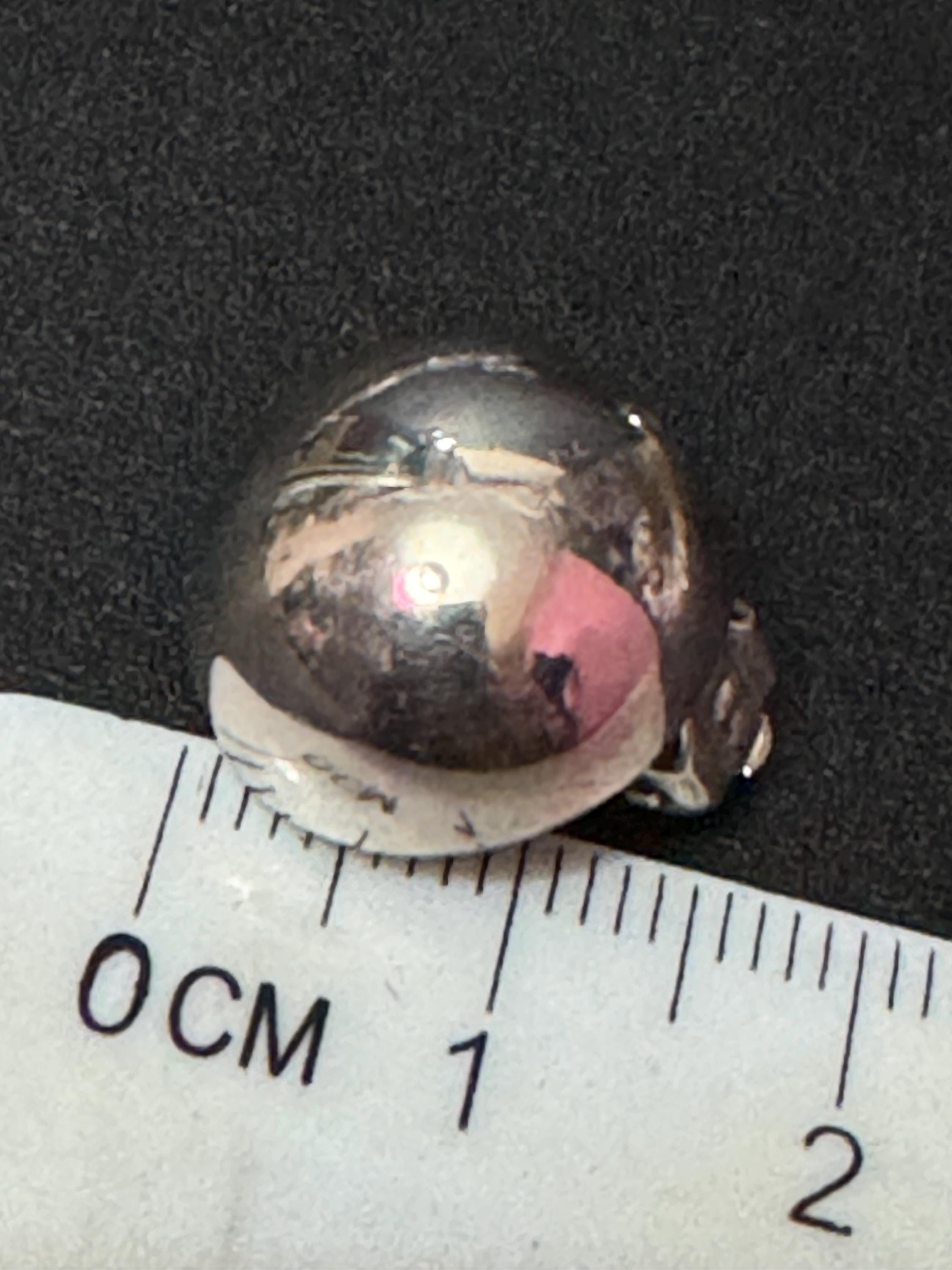 Small Vintage 925 domed sterling silver clip on earrings 1.5cm