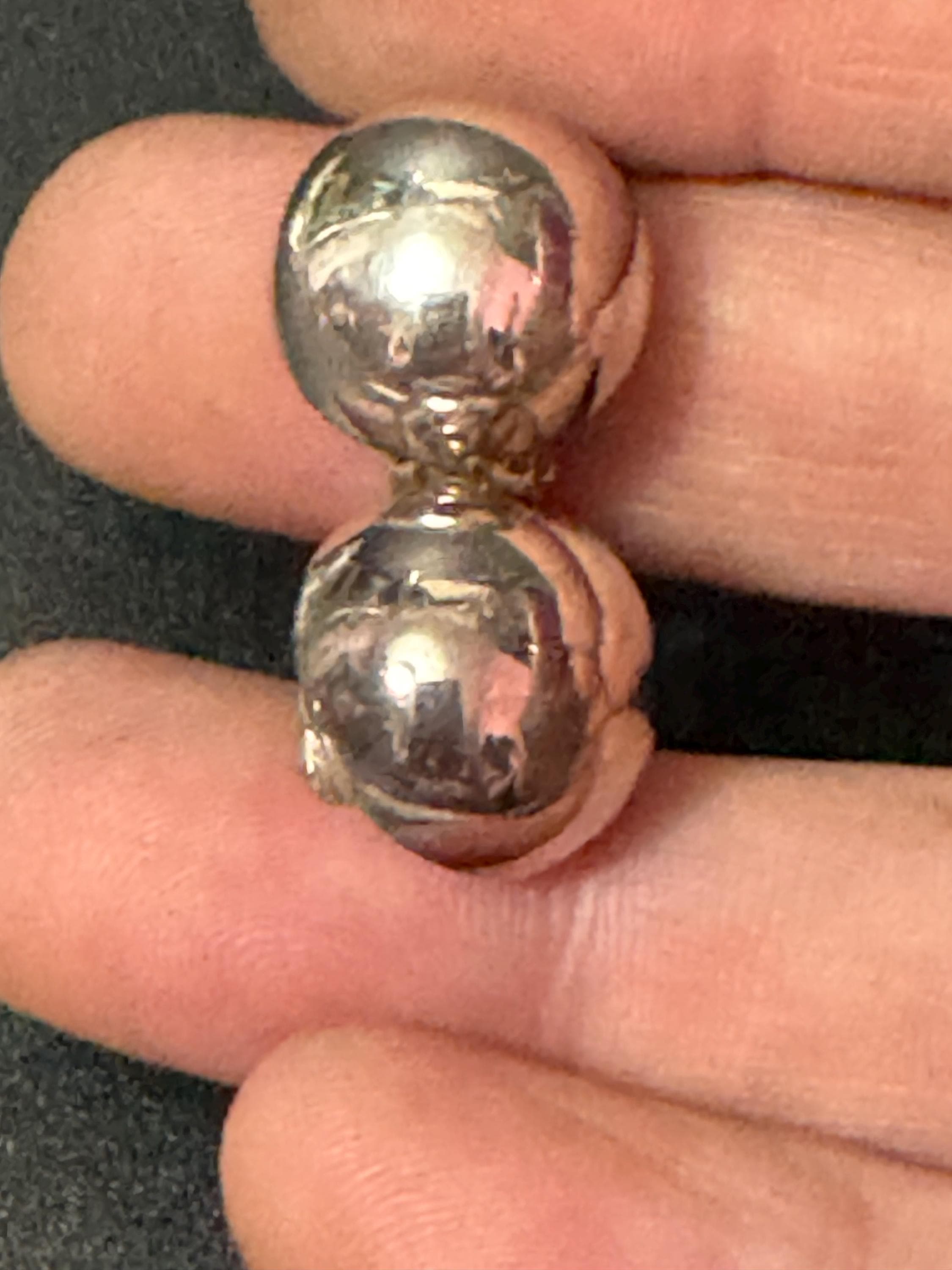 Small Vintage 925 domed sterling silver clip on earrings 1.5cm