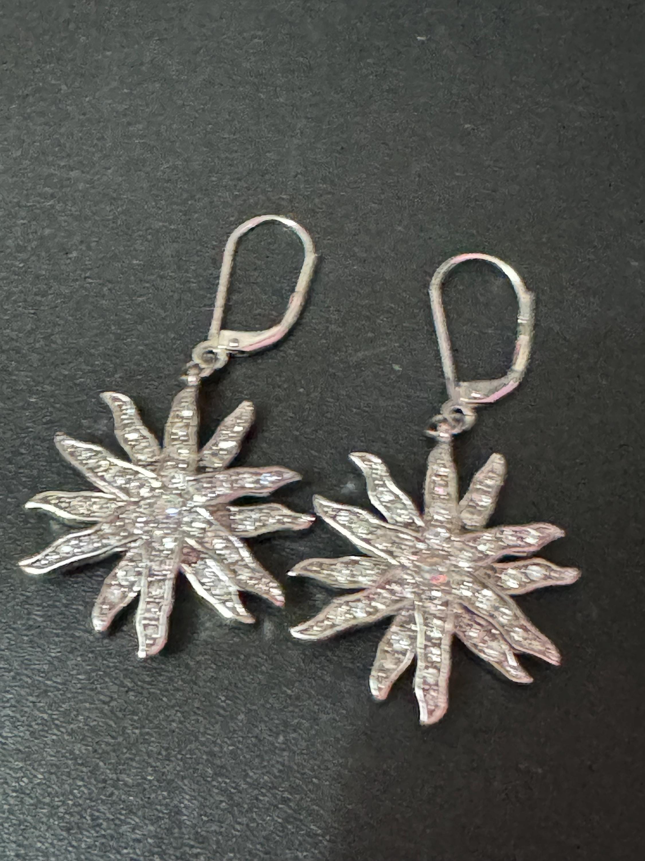Signed Kirk’s Folly diamanté double star Crystal level back earrings for pierced ears qvc